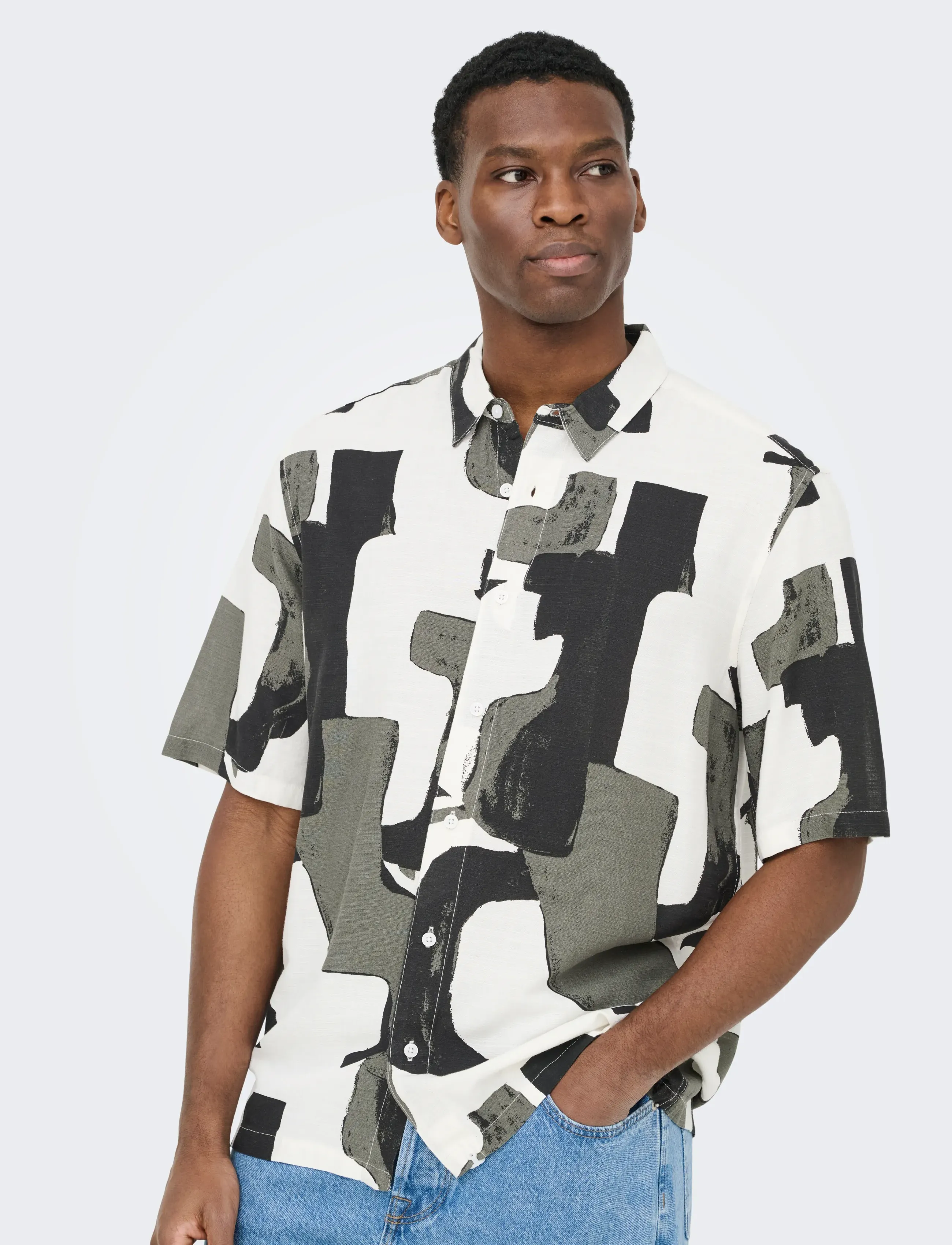 ONLY & SONS Onsharvi Life Ss Aop Shirt Noos kortärmade skjortor herr – bild 6