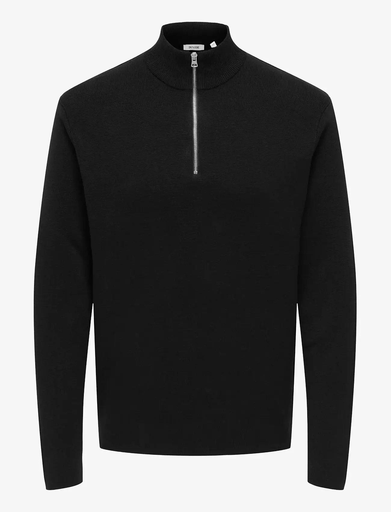 ONLY & SONS - ONSTING LIFE REG HALF ZIP KNIT NOOS - swetry zapinane do połowy - black - 0