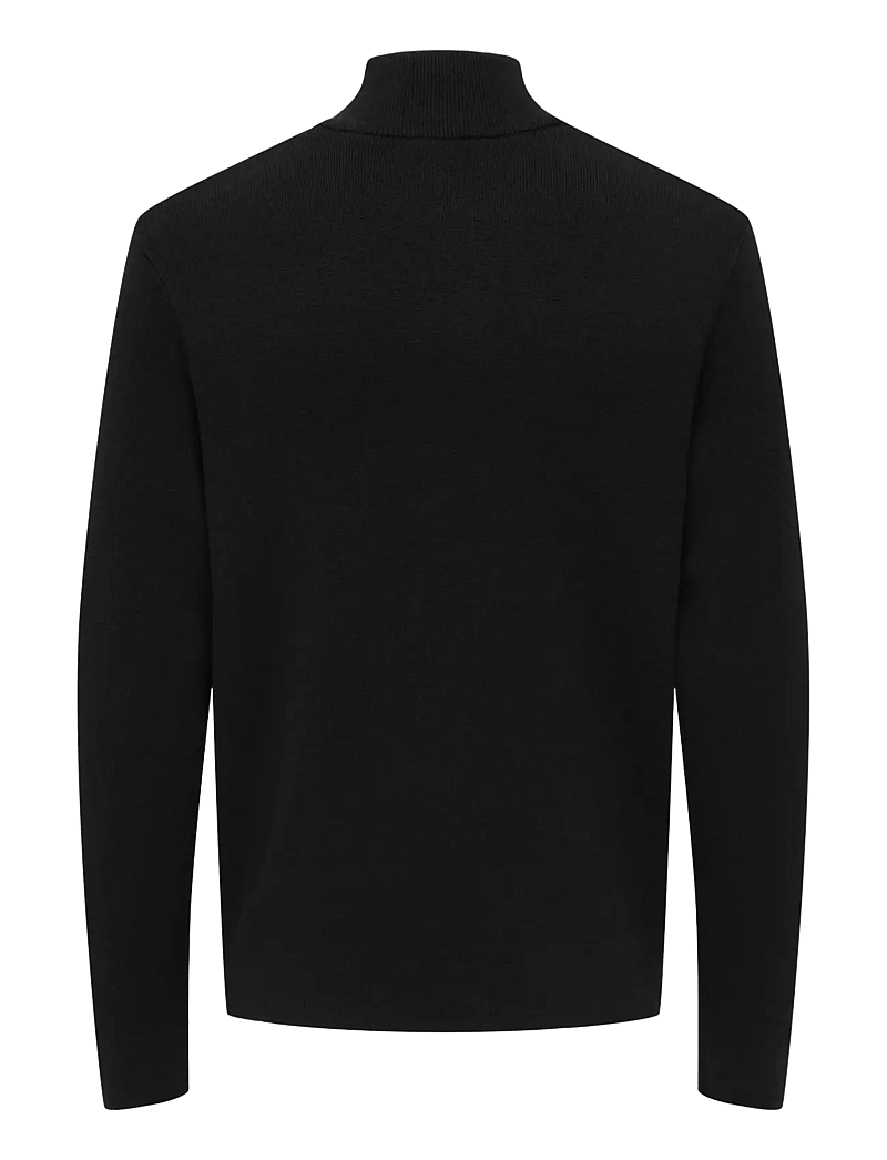 ONLY & SONS - ONSTING LIFE REG HALF ZIP KNIT NOOS - swetry zapinane do połowy - black - 1