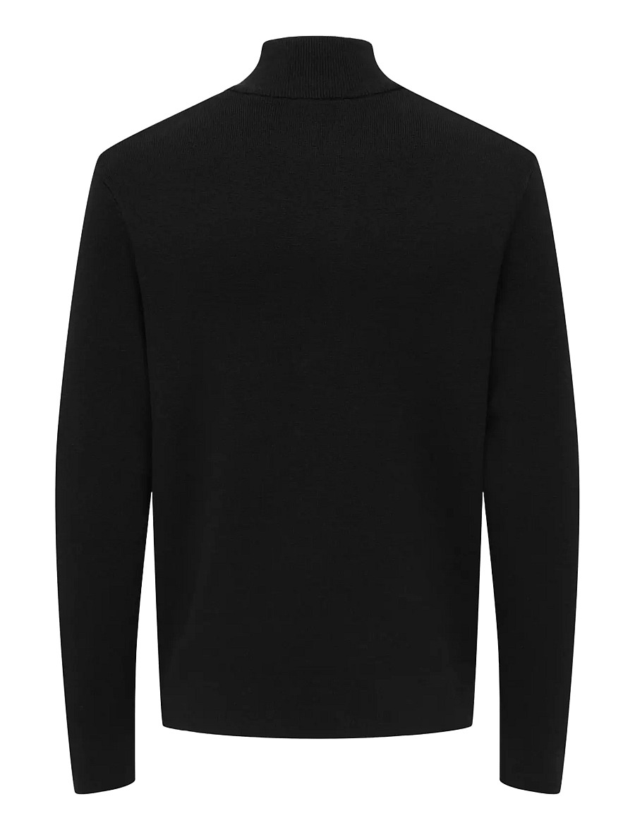 ONLY & SONS - ONSTING LIFE REG HALF ZIP KNIT NOOS - half zip-tröjor - black - 1