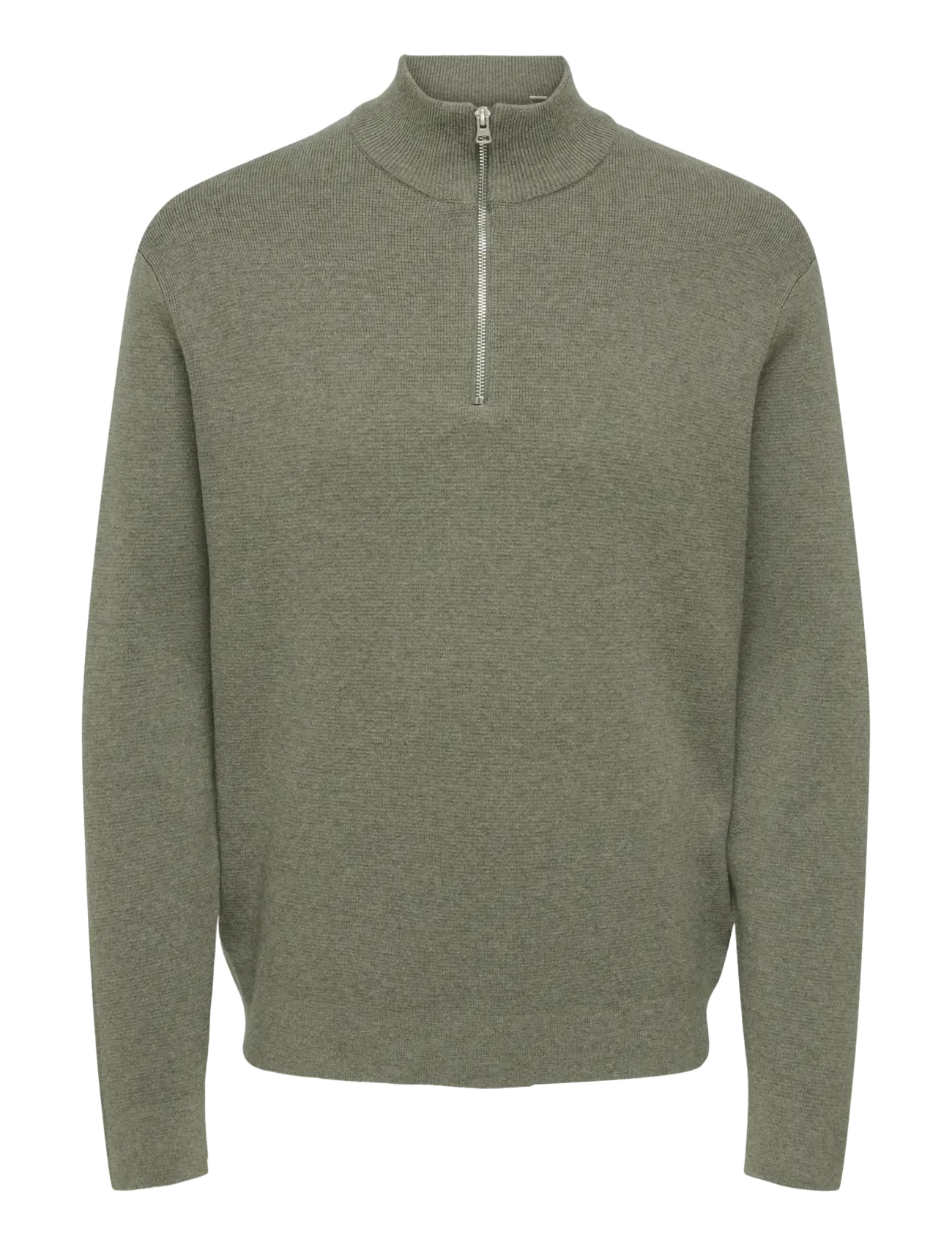 ONLY & SONS ONSTING LIFE REG HALF ZIP KNIT NOOS - Knitwear - CASTOR GRAY / khaki/green