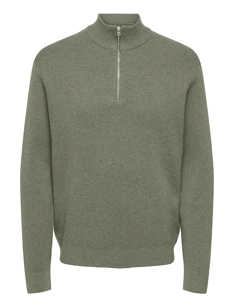 ONLY & SONS - ONSTING LIFE REG HALF ZIP KNIT NOOS - pullover mit halbem reißverschluss - castor gray - 1