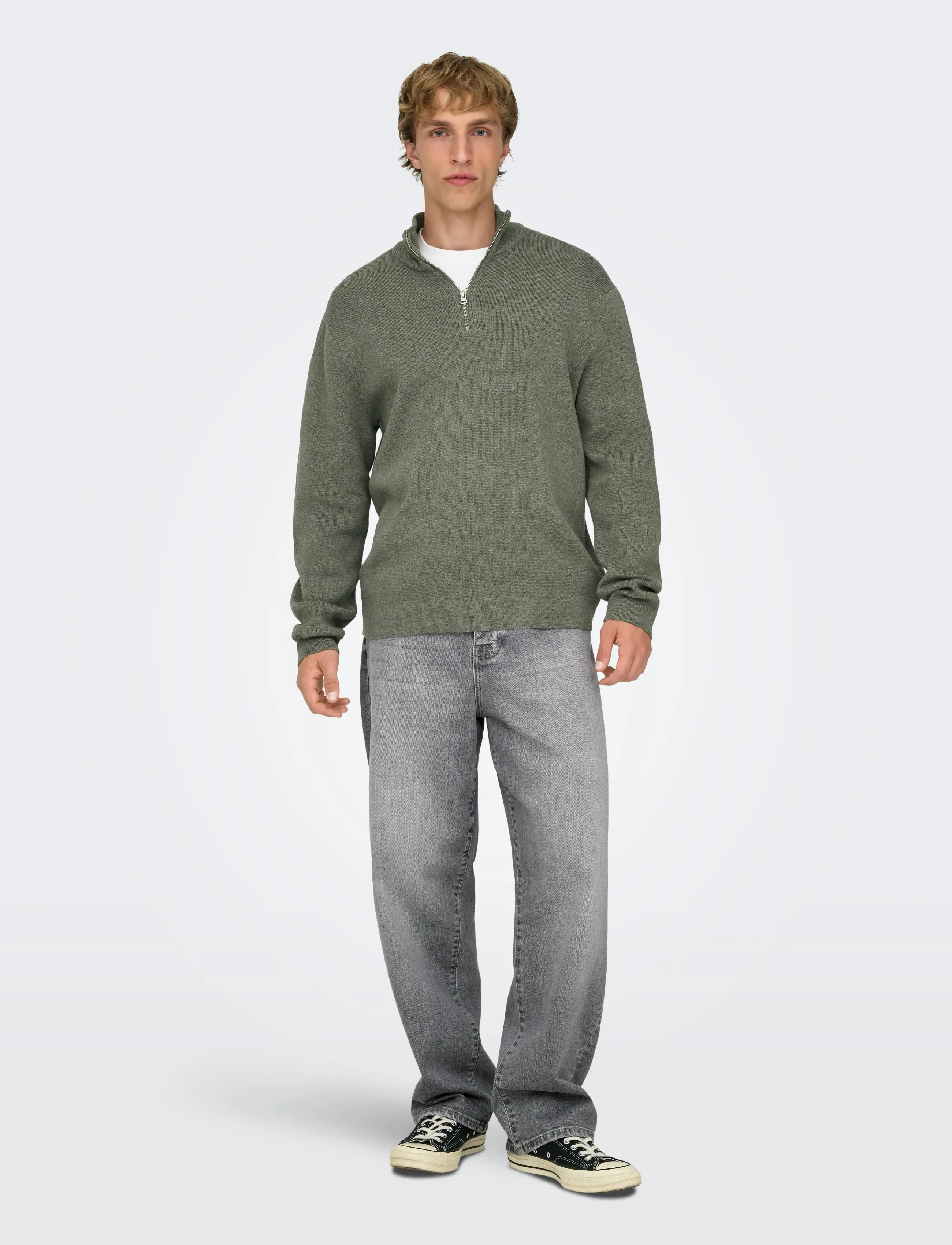 Onsting Life Reg Half Zip Knit Noos