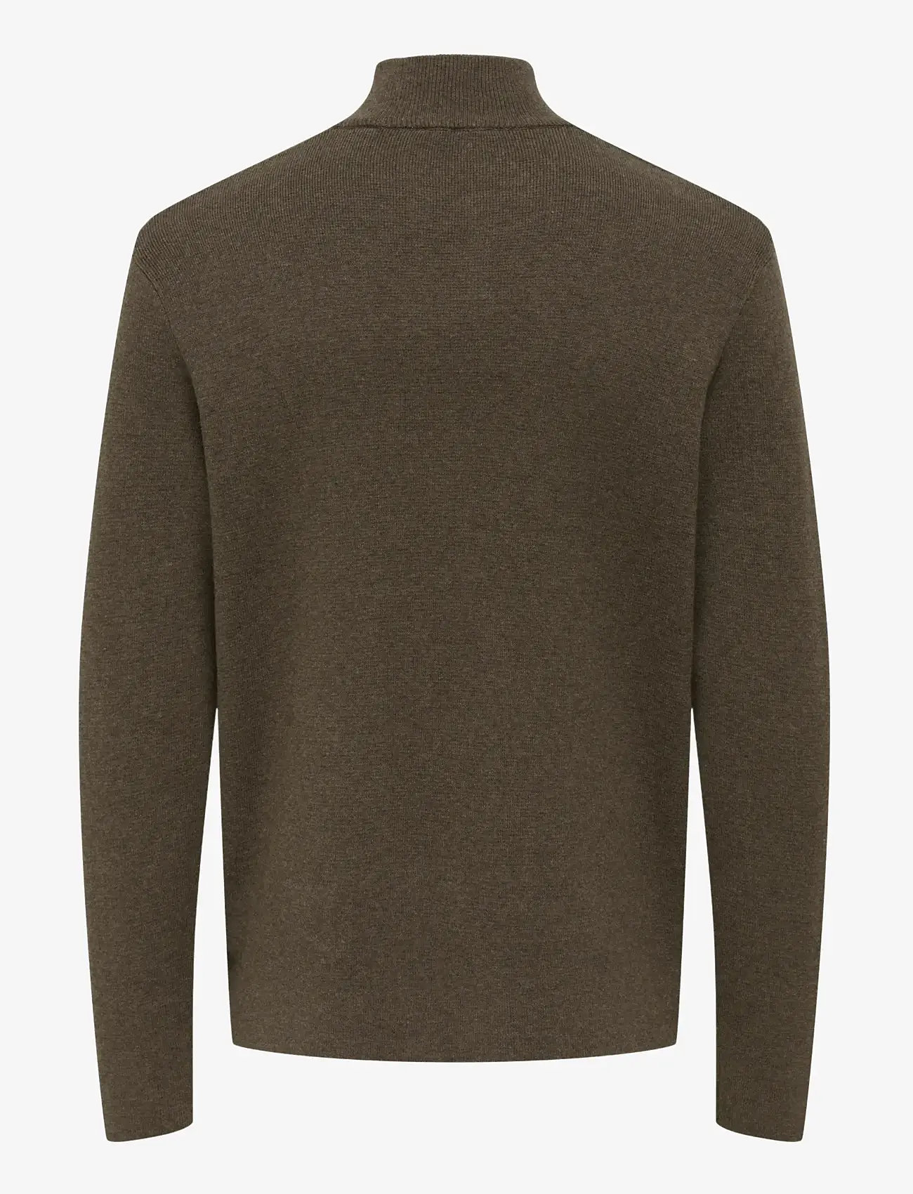 ONLY & SONS - ONSTING LIFE REG HALF ZIP KNIT NOOS - pullover mit halbem reißverschluss - coffee bean - 2