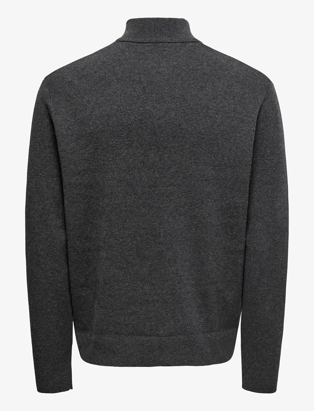 ONLY & SONS - ONSTING LIFE REG HALF ZIP KNIT NOOS - halfzip strik - dark grey melange - 2