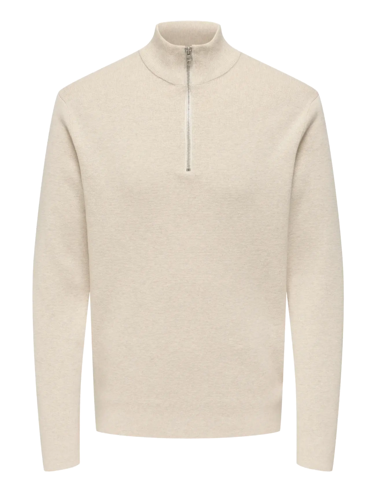 ONLY & SONS ONSTING LIFE REG HALF ZIP KNIT NOOS - Strickmode - GARDENIA / cream