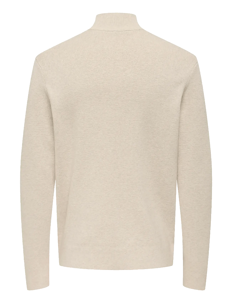 ONLY & SONS - ONSTING LIFE REG HALF ZIP KNIT NOOS - halfzip strik - gardenia - 1