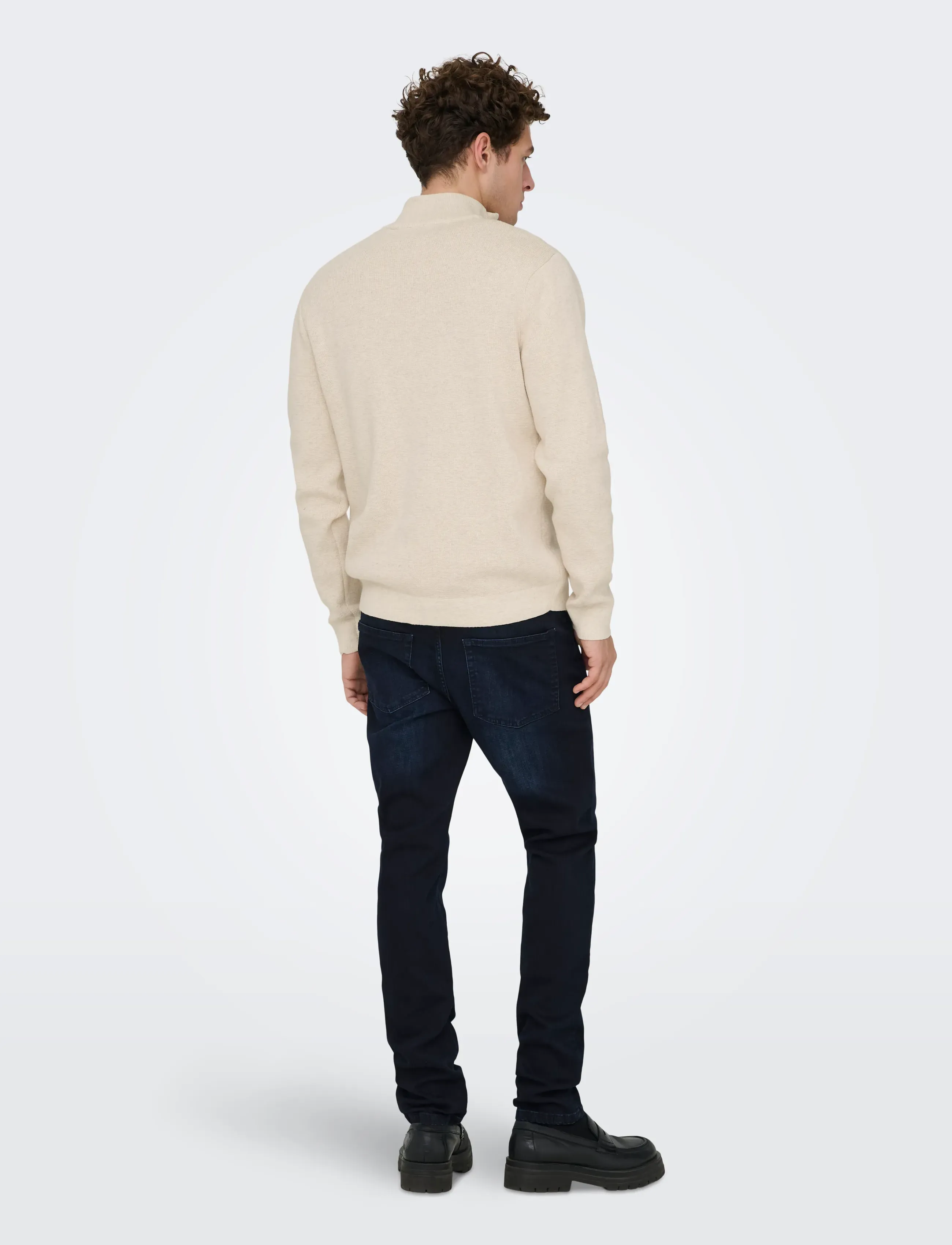 ONLY & SONS - ONSTING REG HALF ZIP KNIT NOOS - half zip-tröjor - gardenia - 3