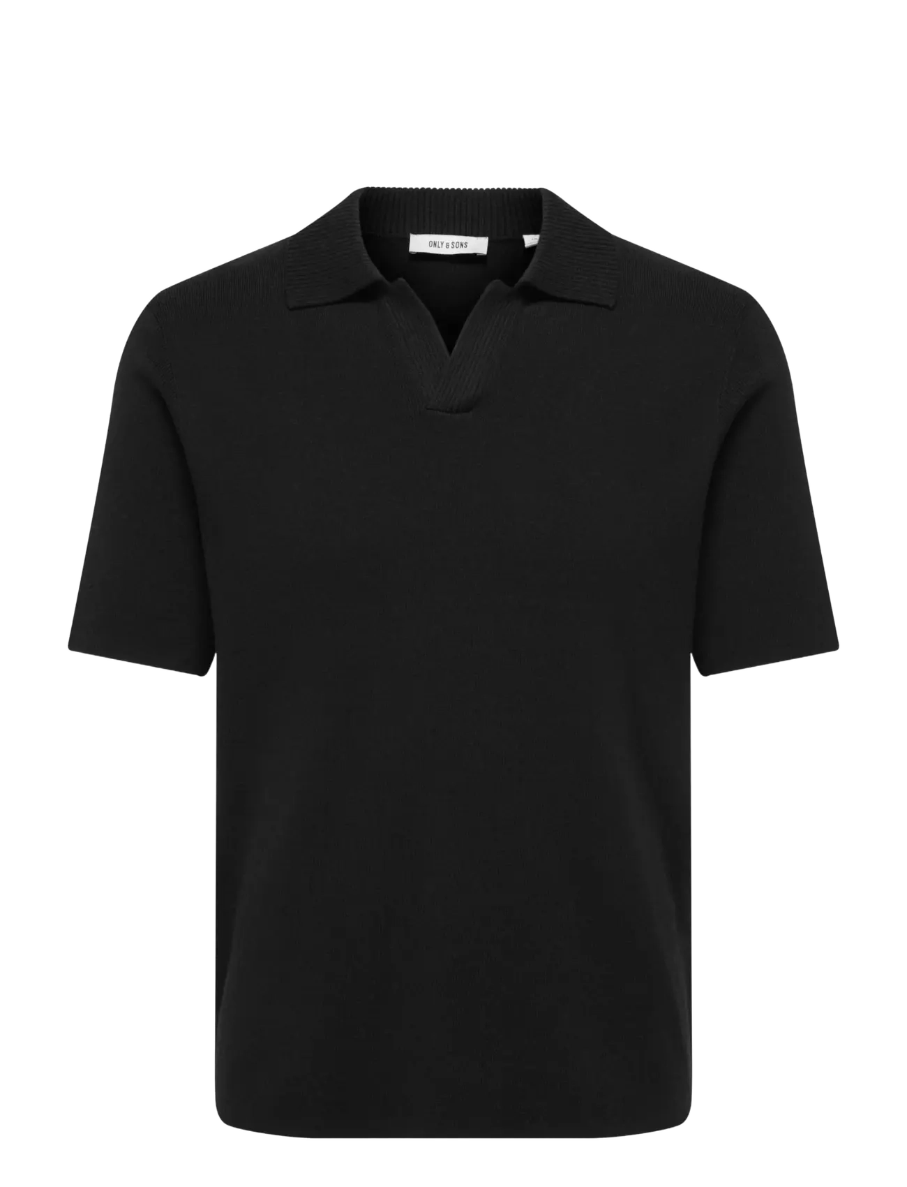 ONLY & SONS ONSTRAVIS REG 12 SS MEL KNIT NOOS - Stickade basplagg - BLACK / black