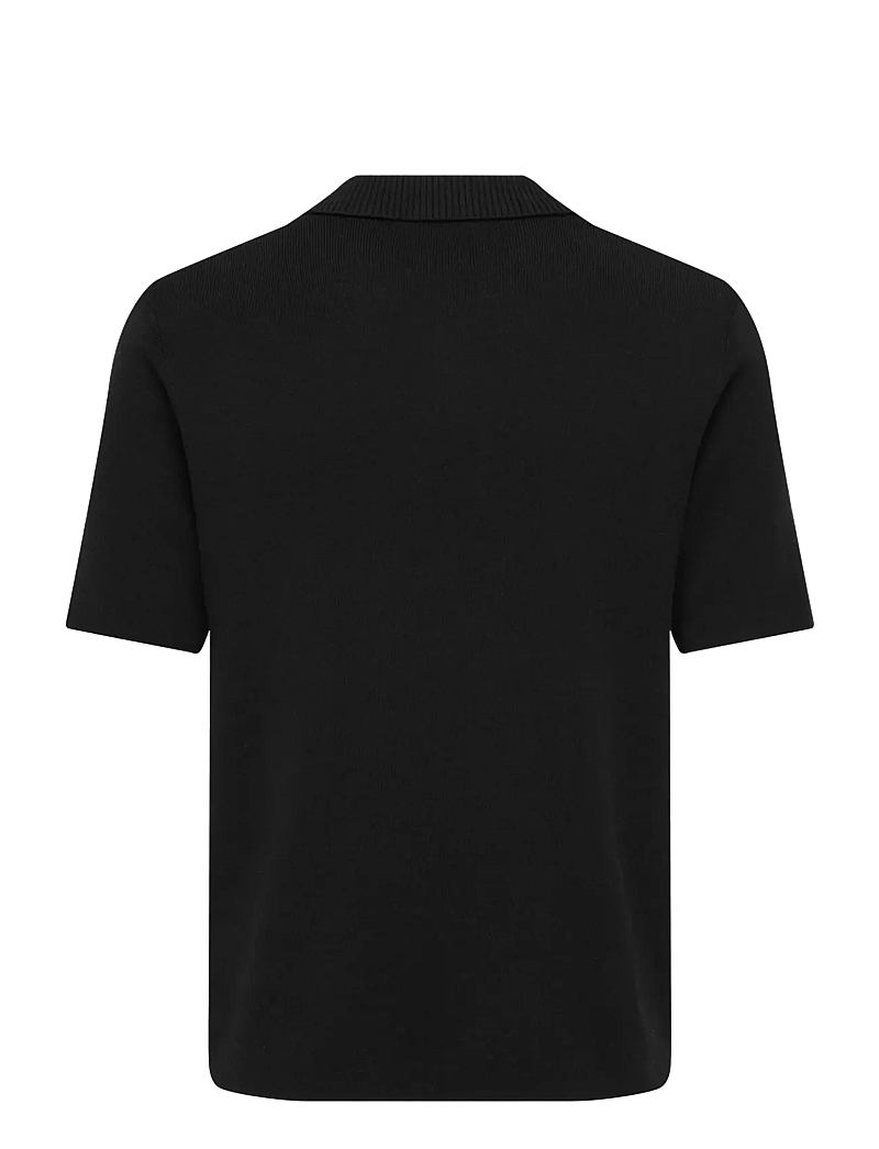 ONLY & SONS - ONSTRAVIS REG 12 SS MEL KNIT NOOS - gestrickte polohemden - black - 2