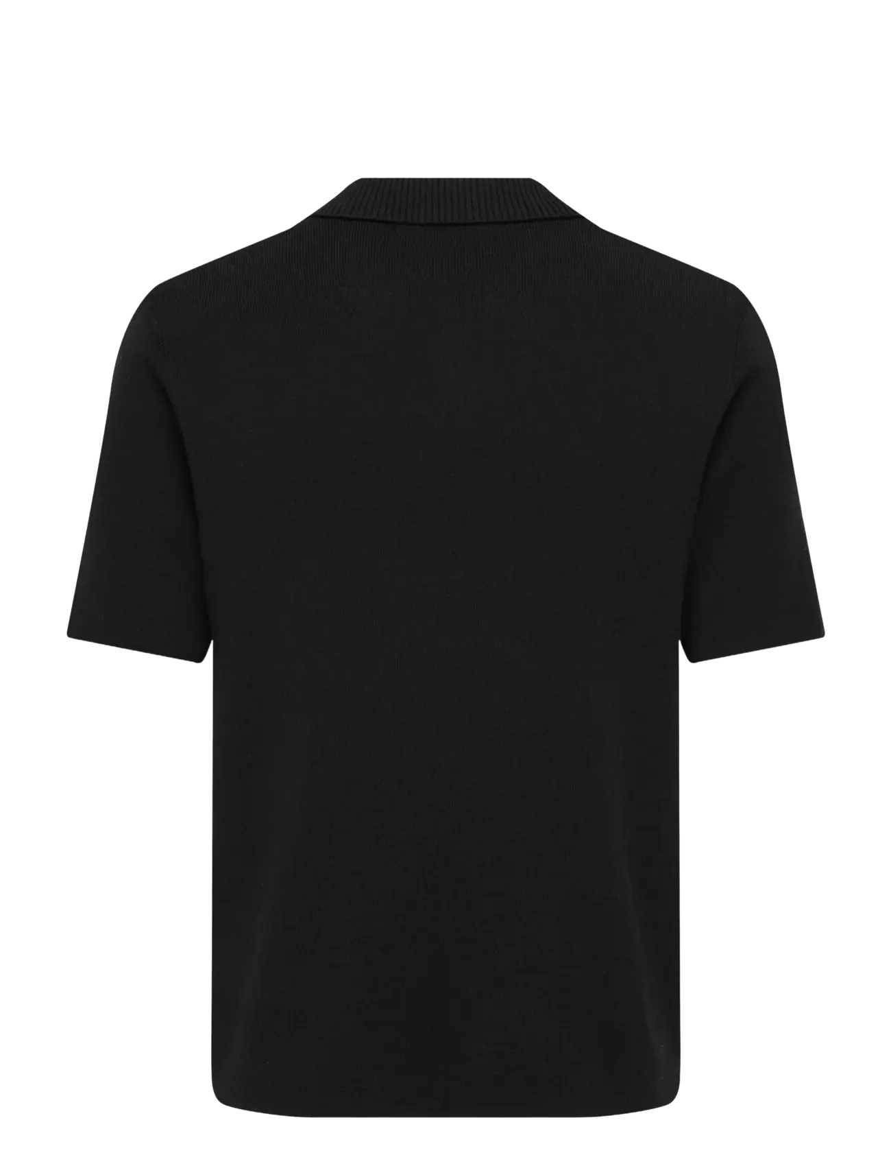 ONLY & SONS - ONSTRAVIS REG 12 SS MEL KNIT NOOS - kootud polosärgid - black - 2