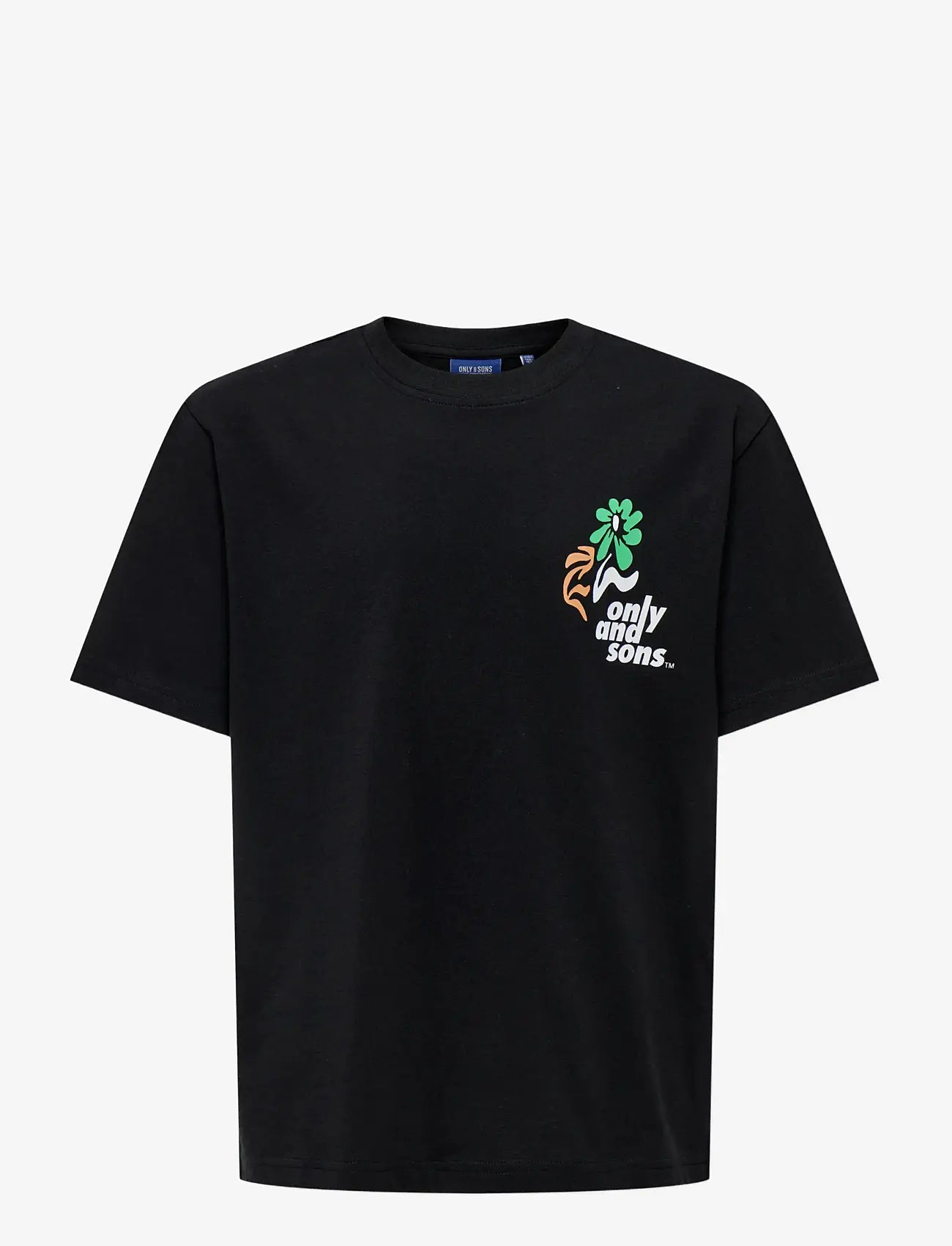 ONLY & SONS - OSJFRED LAURENT FLOW.  RLX SS JRS NOOS - short-sleeved t-shirts - black - 1