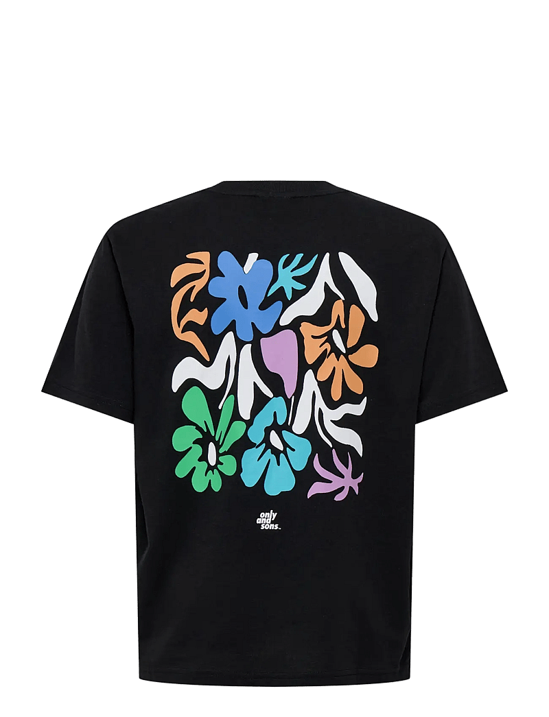 ONLY & SONS - OSJFRED LAURENT FLOW. RLX SS JRS NOOS - short-sleeved t-shirts - black - 2