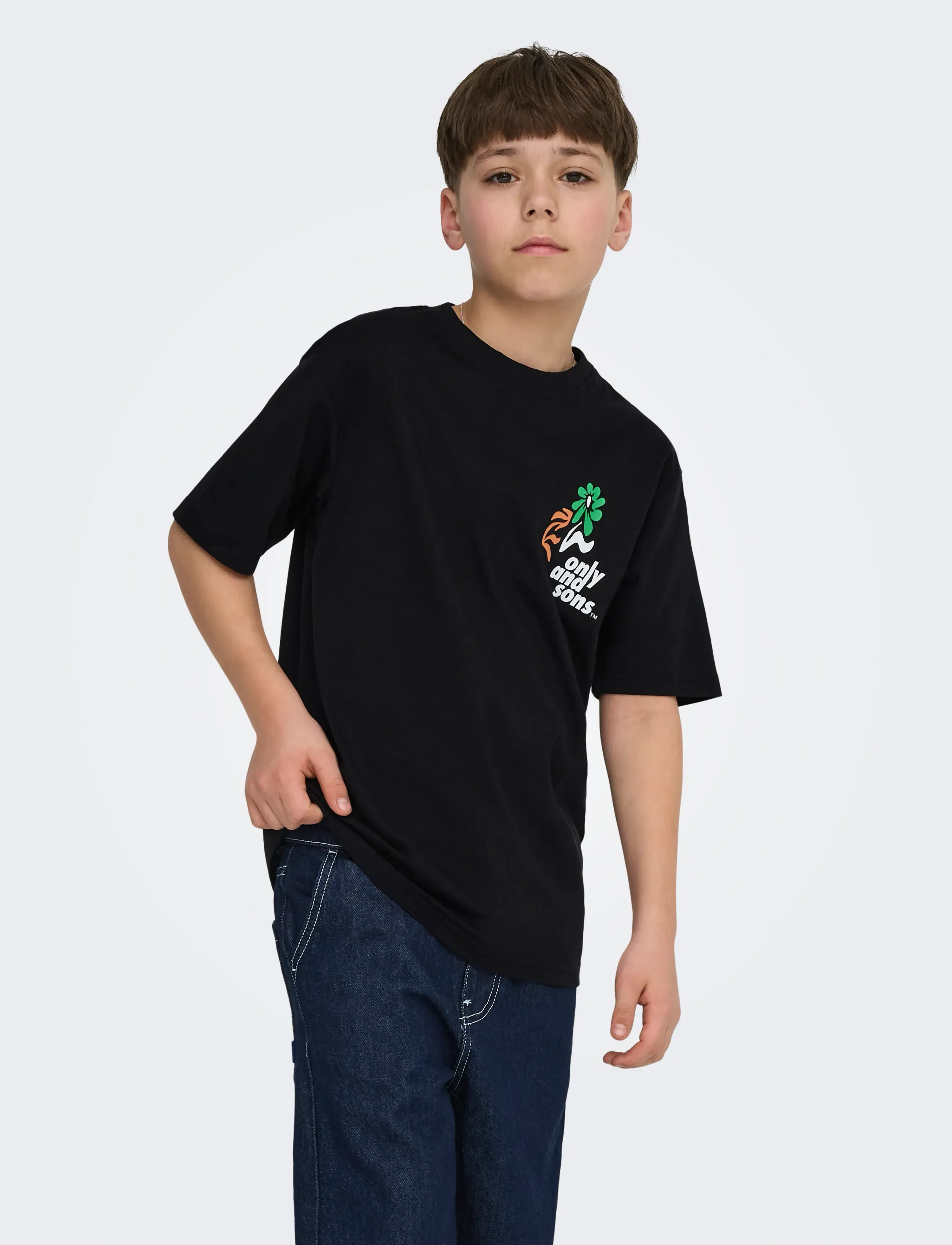 ONLY & SONS - OSJFRED LAURENT FLOW. RLX SS JRS NOOS - kortærmede t-shirts - black - 0
