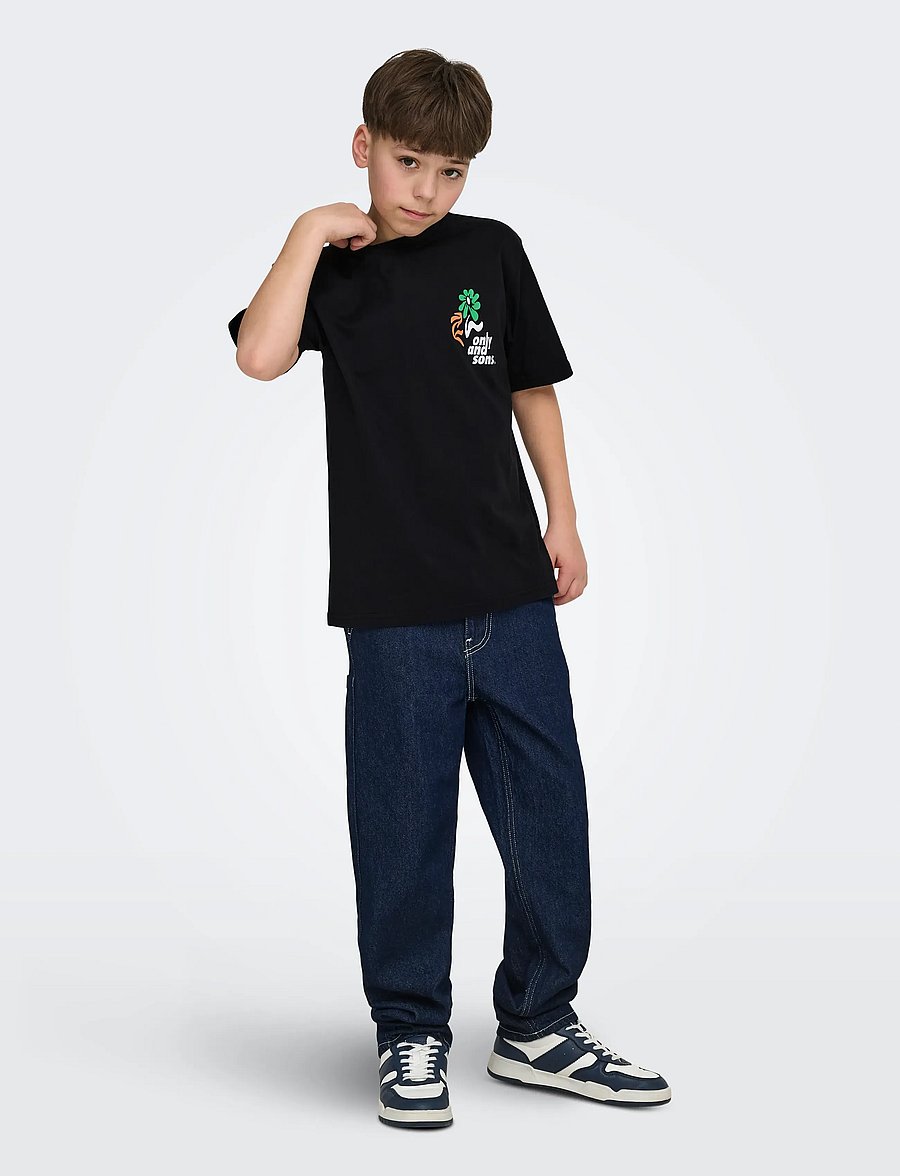 ONLY & SONS - OSJFRED LAURENT FLOW. RLX SS JRS NOOS - kortærmede t-shirts - black - 5