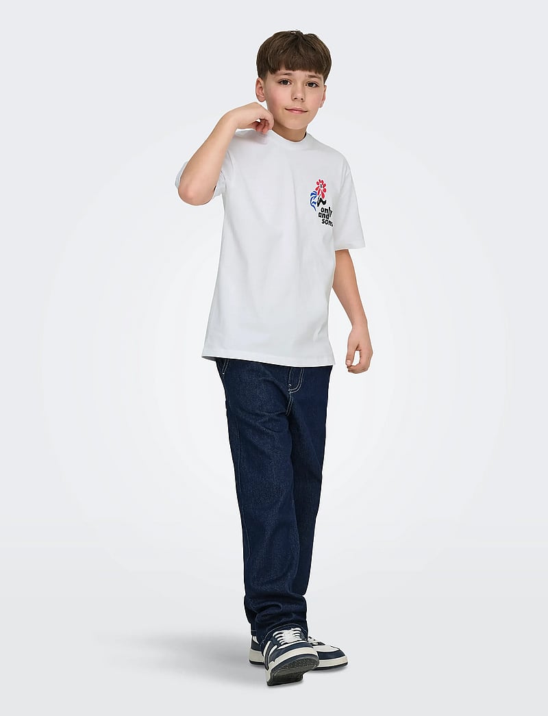 ONLY & SONS - OSJFRED LAURENT FLOW. RLX SS JRS NOOS - lühikeste varrukatega t-särgid - bright white - 5