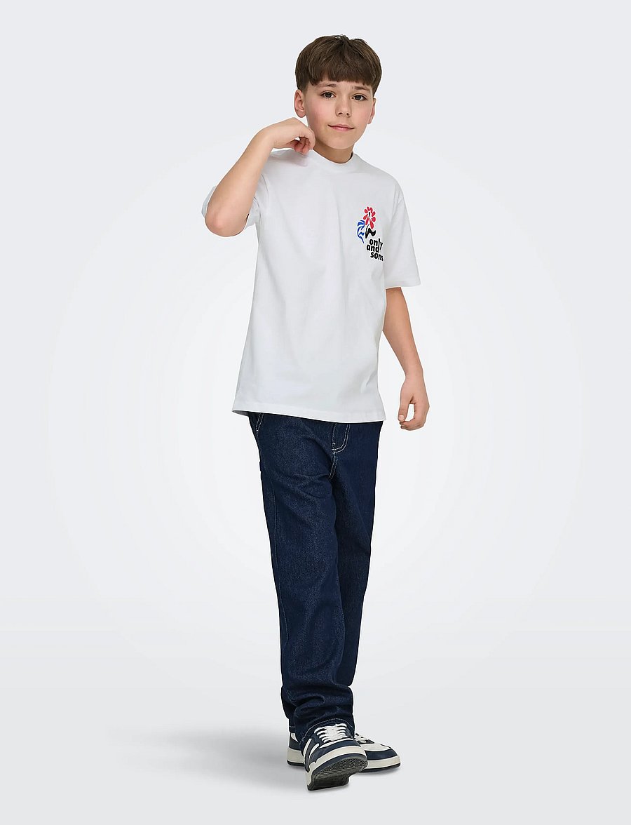 ONLY & SONS - OSJFRED LAURENT FLOW. RLX SS JRS NOOS - kortärmade t-shirts - bright white - 5