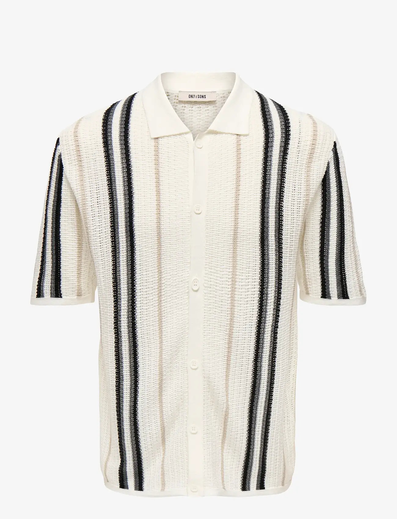 ONLY & SONS - ONSLEON REG SS SHIRT KNIT - polostrik - cloud dancer - 1