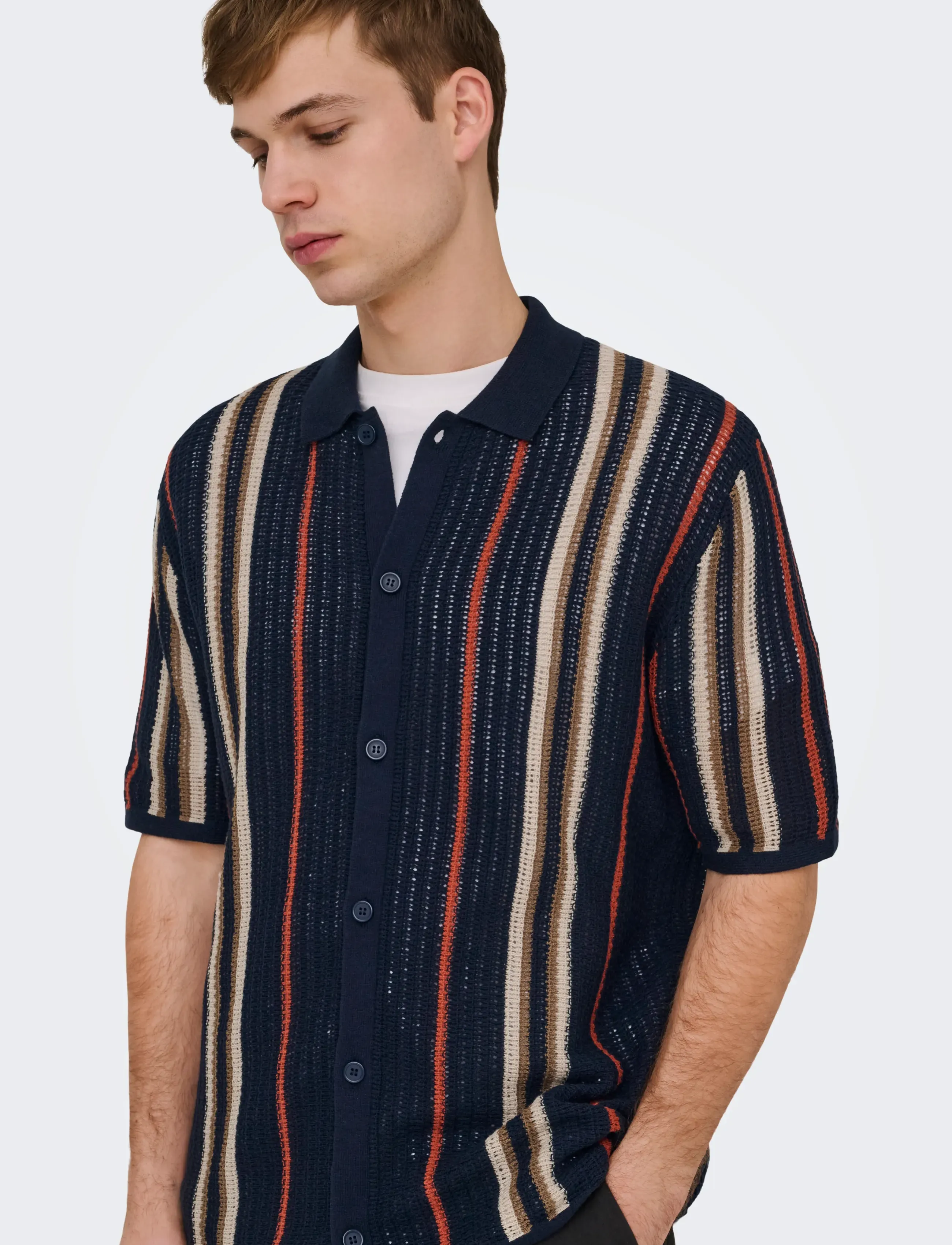ONLY & SONS Onsleon Reg Ss Shirt Knit pikéer herr – bild 6