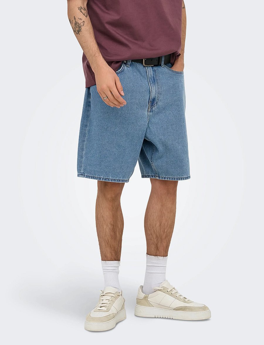 ONLY & SONS - ONSFADE PIM DNM SHORTS BOX - jorty - light medium blue denim - 0