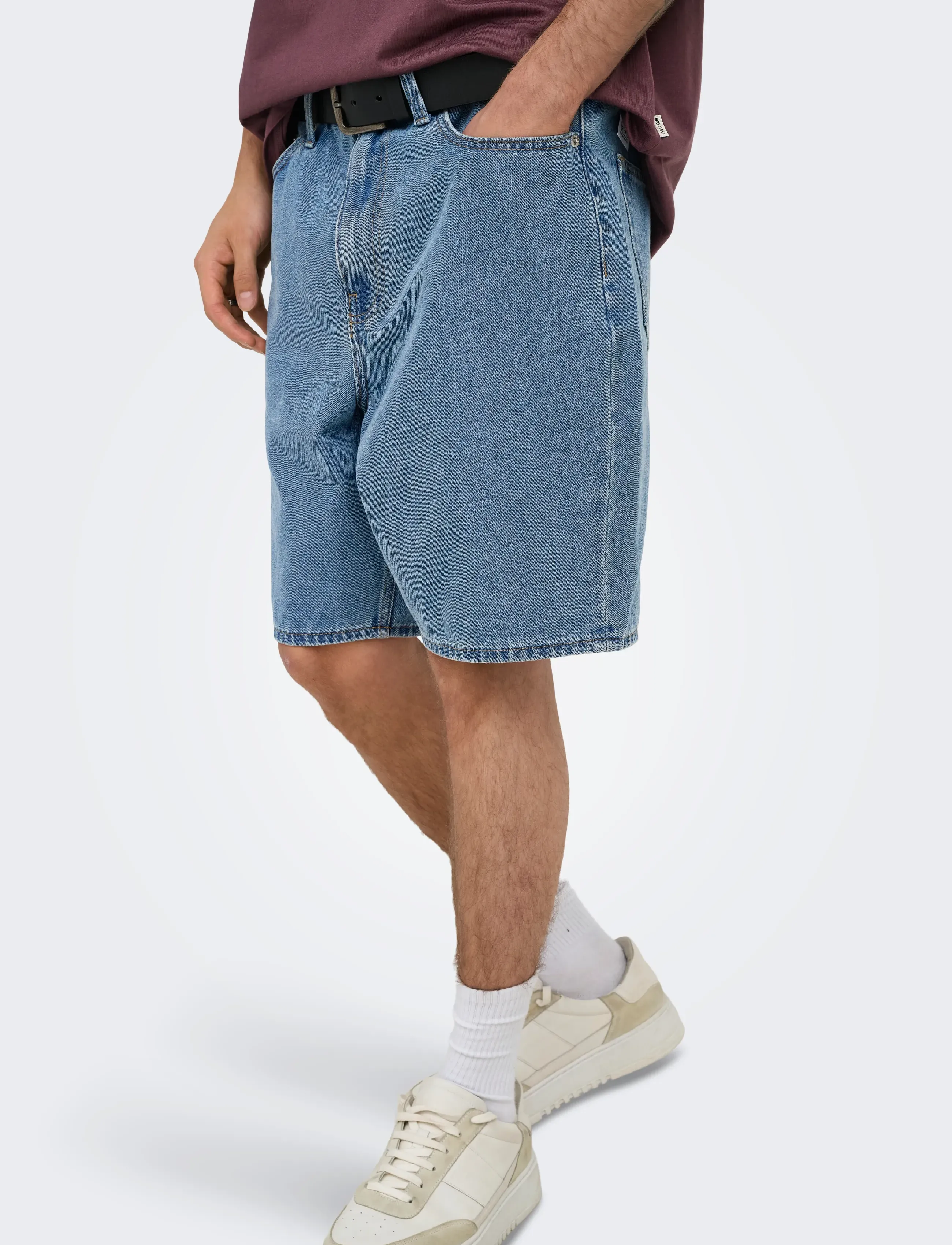 ONLY & SONS ONSFADE PIM DNM SHORTS BOX - Riided - LIGHT MEDIUM BLUE DENIM / blue