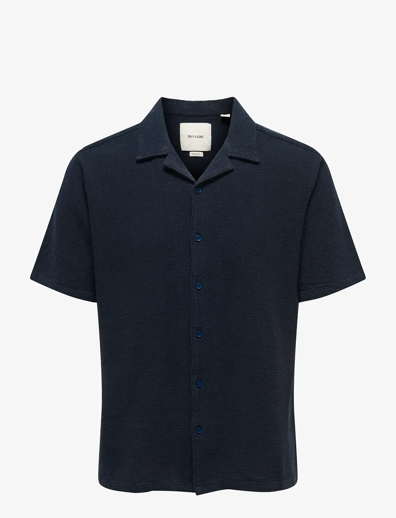 ONLY & SONS - ONSTREV LIFE SOLID 002 SS SHIRT REG VD - kurzarmhemden - dark navy - 0