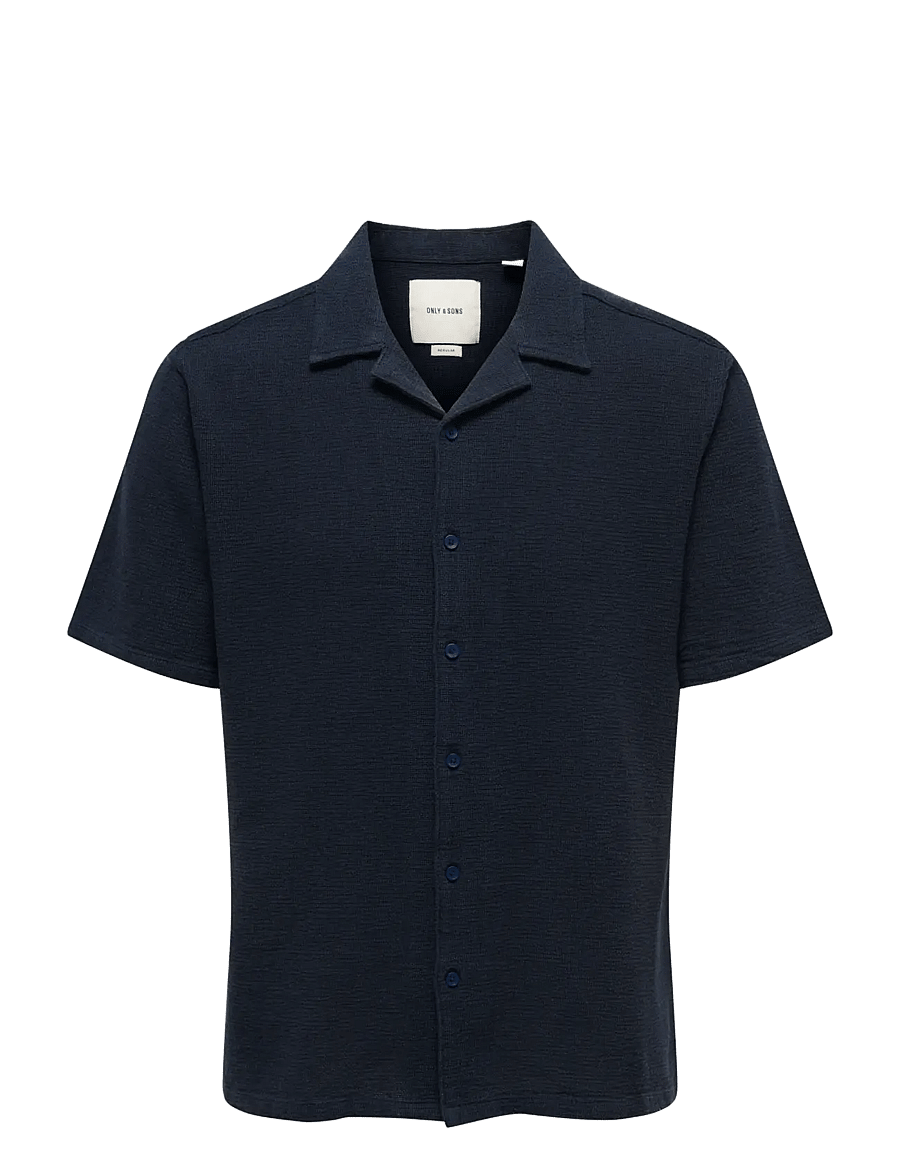 ONLY & SONS - ONSTREV LIFE SOLID 002 SS SHIRT REG VD - kurzarmhemden - dark navy - 0