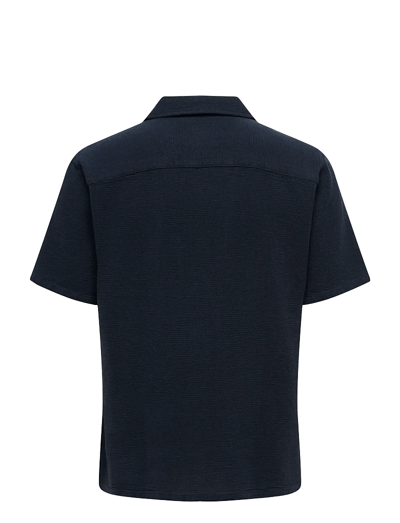 ONLY & SONS - ONSTREV LIFE SOLID 002 SS SHIRT REG VD - kurzarmhemden - dark navy - 1