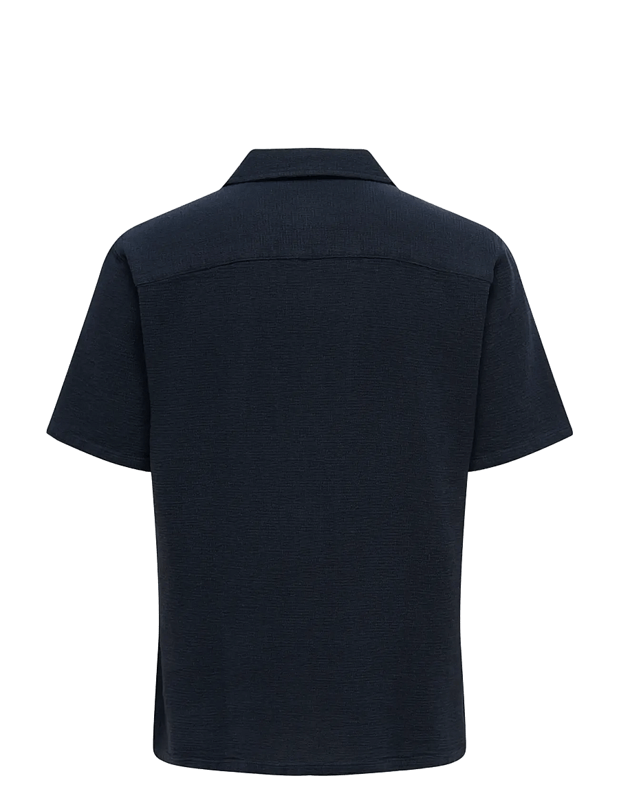 ONLY & SONS - ONSTREV LIFE SOLID 002 SS SHIRT REG VD - kurzarmhemden - dark navy - 1