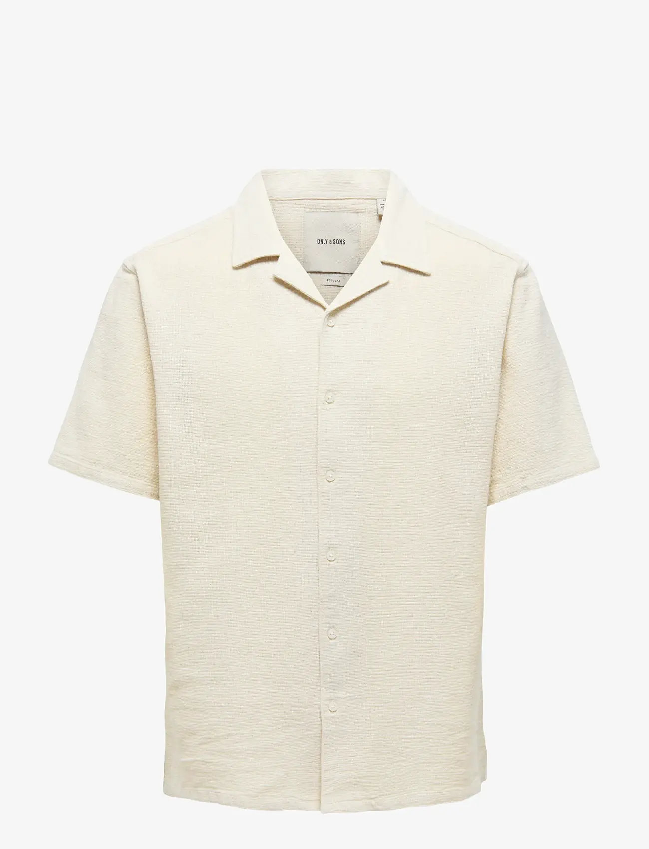 ONLY & SONS - ONSTREV LIFE SOLID 002 SS SHIRT REG VD - kortærmede skjorter - gardenia - 0