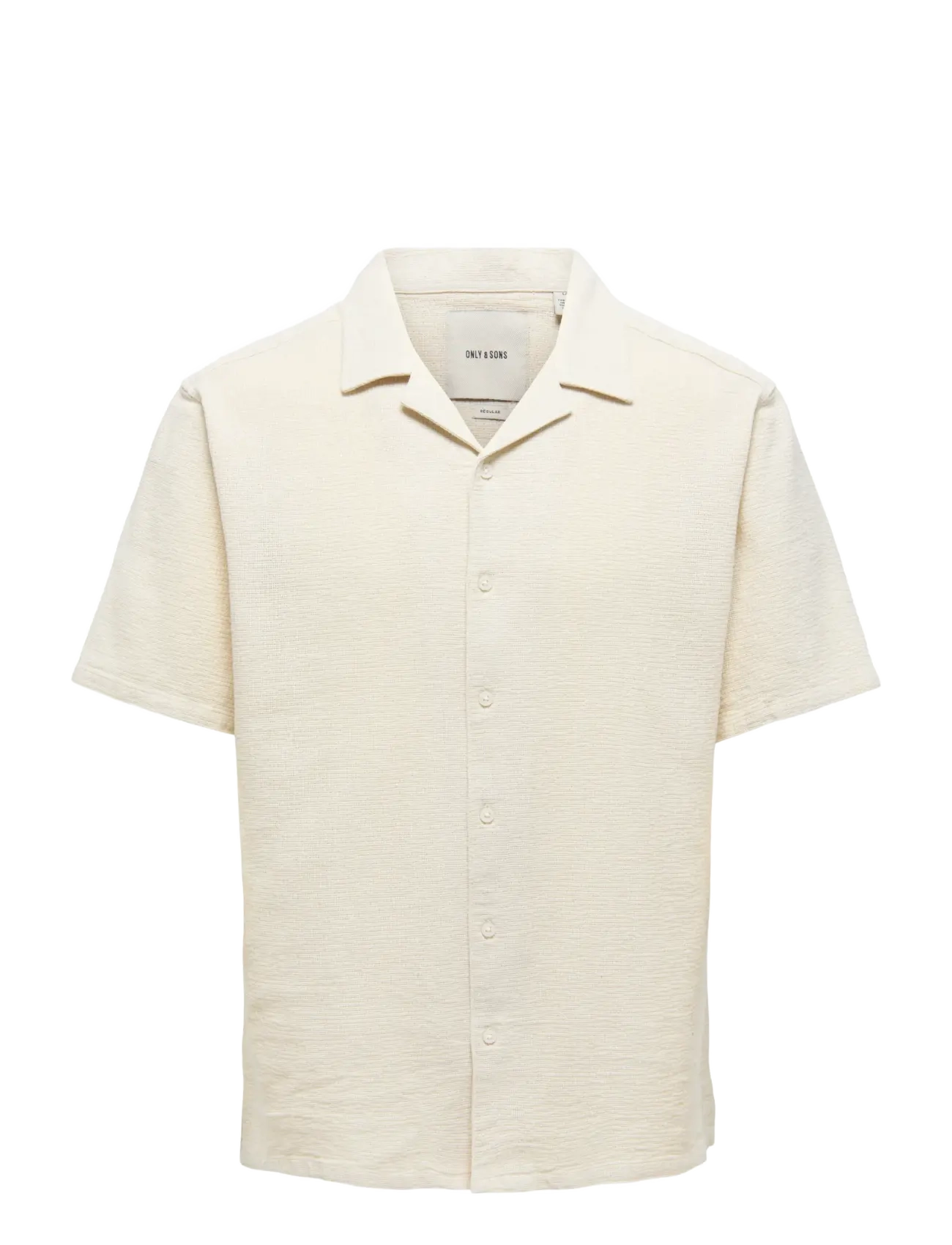 ONLY & SONS ONSTREV LIFE SOLID 002 SS SHIRT REG VD - Särgid - GARDENIA / beige