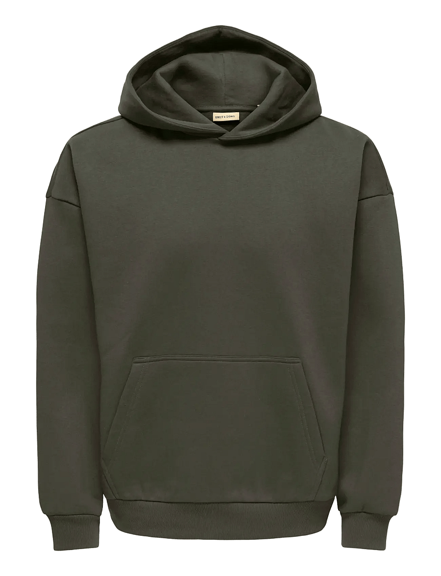 ONLY & SONS - ONSCERES OVZ LS HOODIE SWEAT NOOS - hoodies - beluga - 1