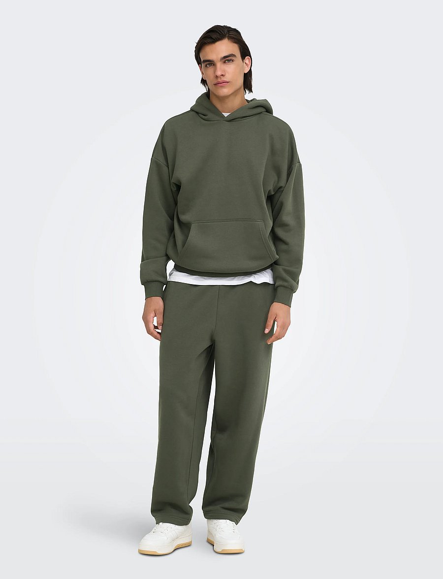 ONLY & SONS - ONSCERES OVZ LS HOODIE SWEAT NOOS - hoodies - beluga - 4