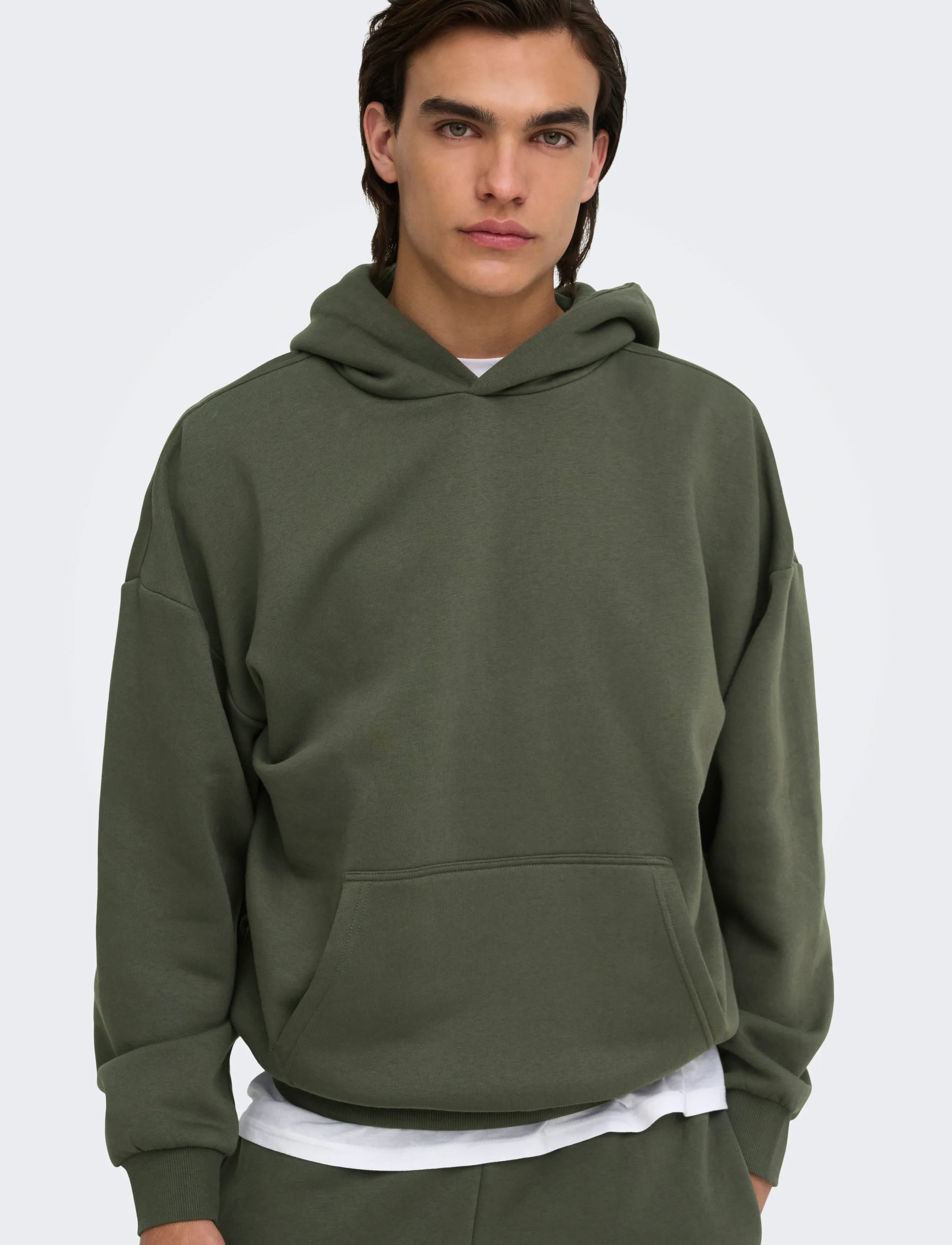 ONLY & SONS - ONSCERES OVZ LS HOODIE  SWEAT NOOS - kapuzenpullover - beluga - 5
