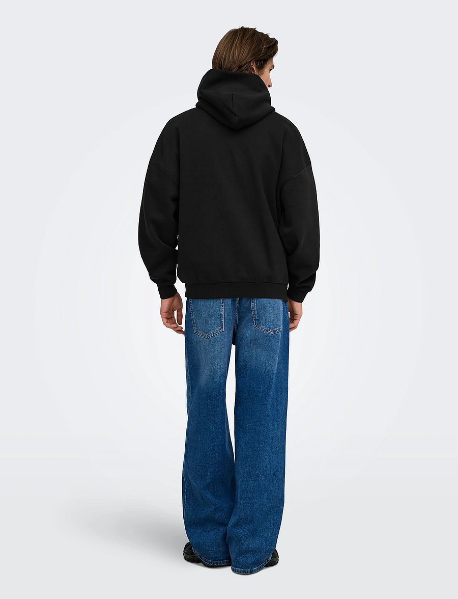 ONLY & SONS - ONSCERES OVZ LS HOODIE SWEAT NOOS - kapuzenpullover - black - 3