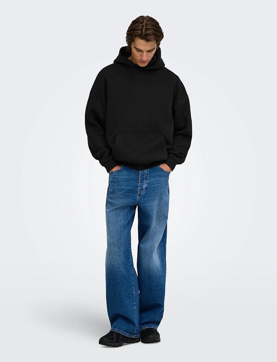 ONLY & SONS - ONSCERES OVZ LS HOODIE SWEAT NOOS - kapuzenpullover - black - 4