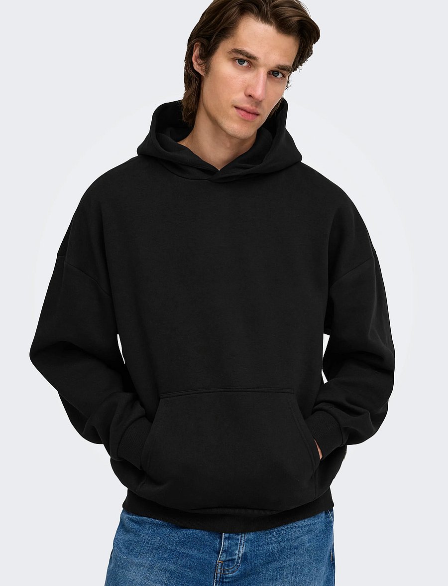 ONLY & SONS - ONSCERES OVZ LS HOODIE SWEAT NOOS - kapuzenpullover - black - 5