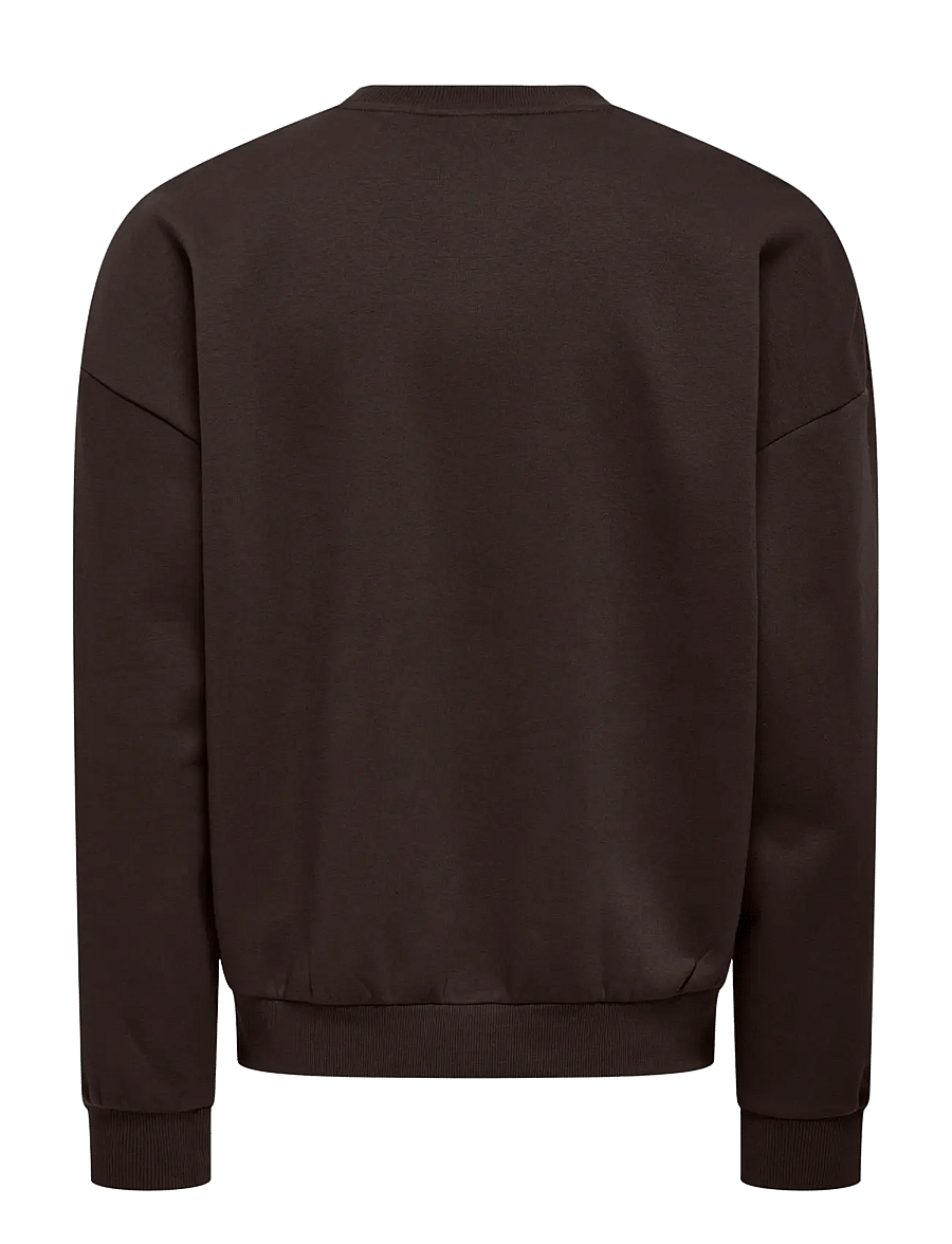 ONLY & SONS - ONSCERES OVZ LS CREW SWEAT NOOS - sweatshirts - coffee bean - 2