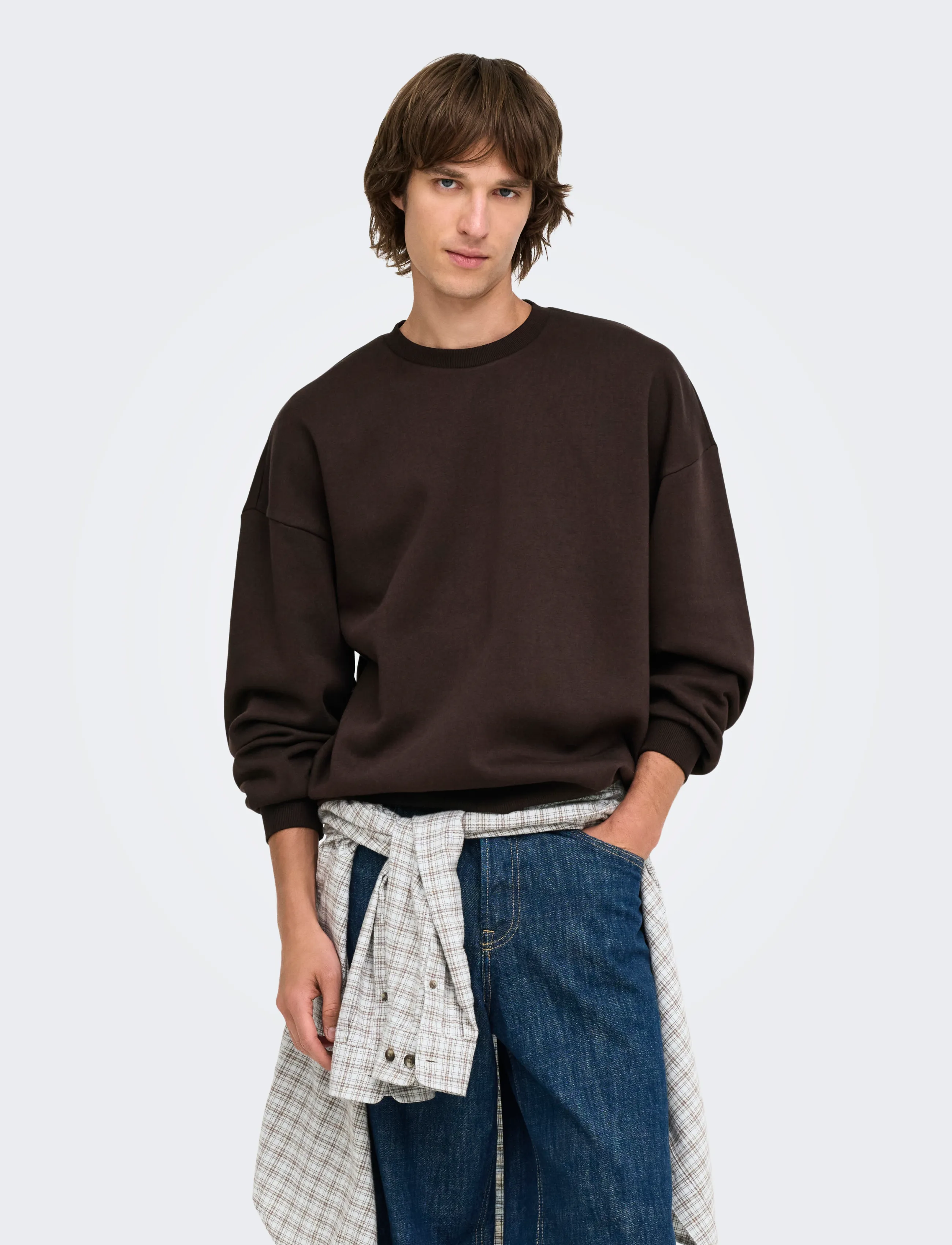 ONLY & SONS ONSCERES OVZ LS CREW SWEAT NOOS - Kleidung - COFFEE BEAN / brown