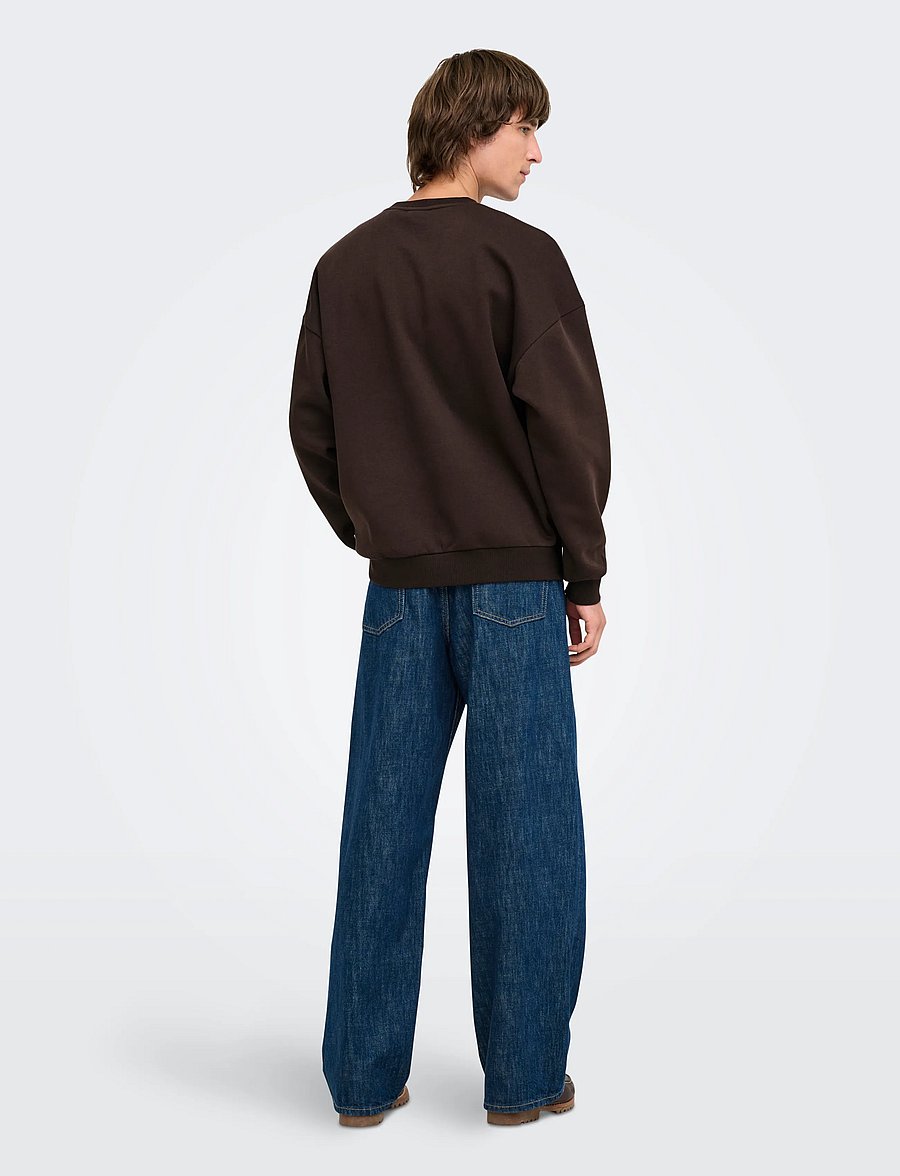 ONLY & SONS - ONSCERES OVZ LS CREW SWEAT NOOS - sweatshirts - coffee bean - 3