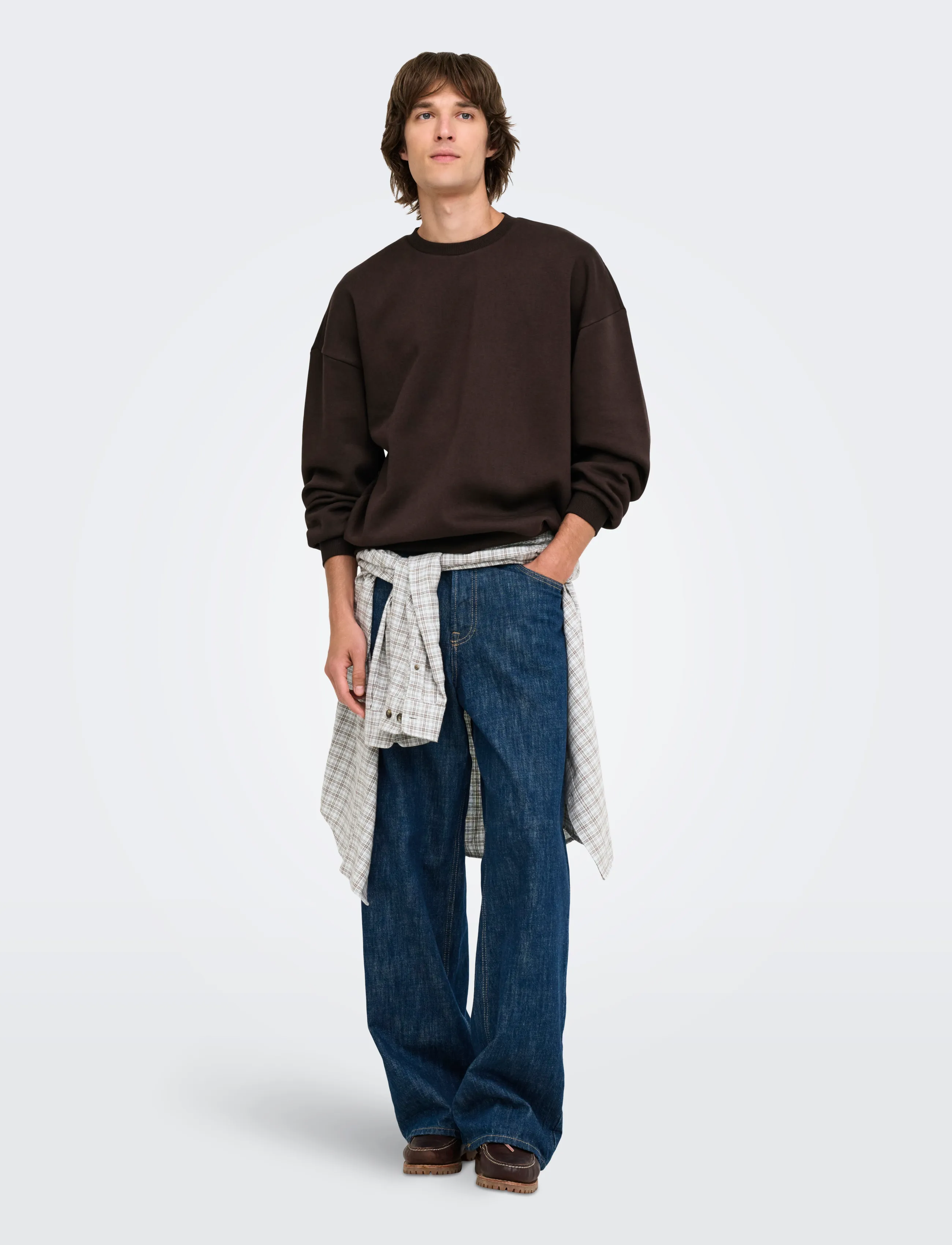 ONLY & SONS - ONSCERES OVZ LS CREW SWEAT NOOS - sweatshirts - coffee bean - 4