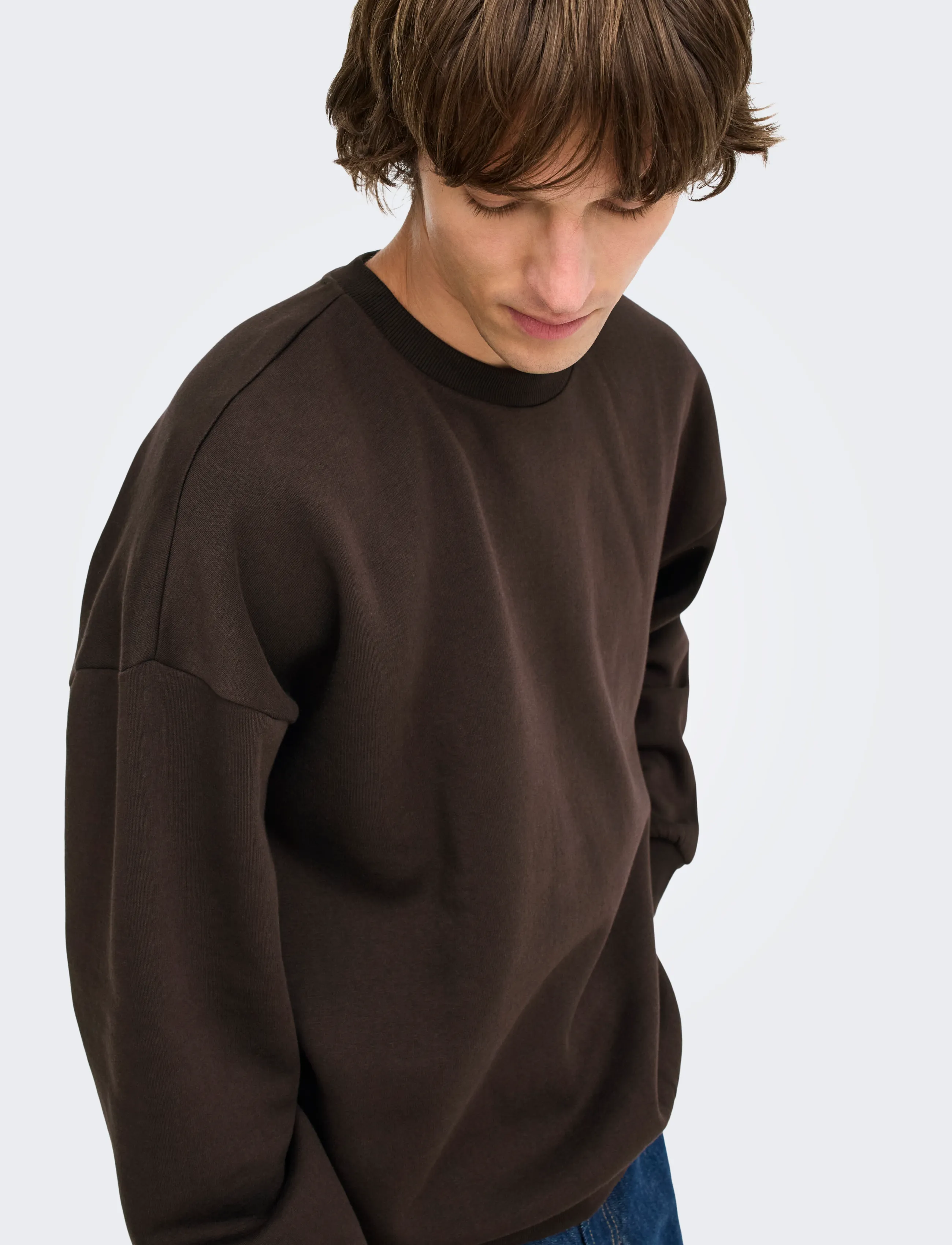 ONLY & SONS - ONSCERES OVZ LS CREW SWEAT NOOS - sweatshirts - coffee bean - 5