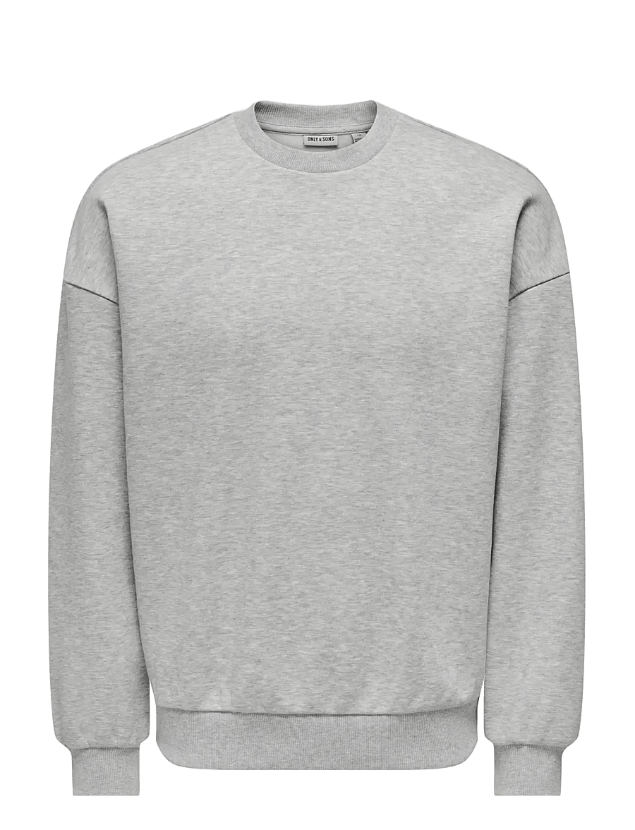 ONLY & SONS - ONSCERES OVZ LS CREW SWEAT NOOS - light grey melange - 0