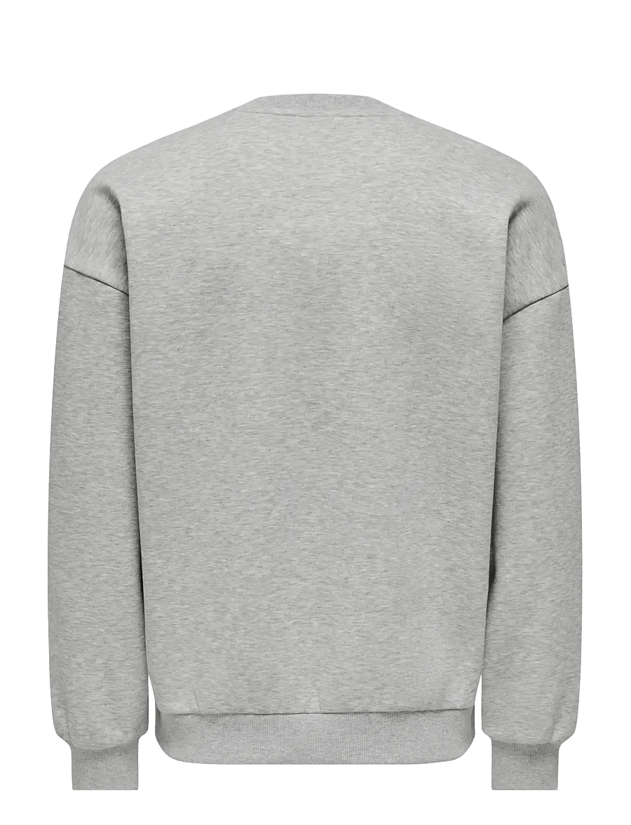 ONLY & SONS - ONSCERES OVZ LS CREW SWEAT NOOS - light grey melange - 1