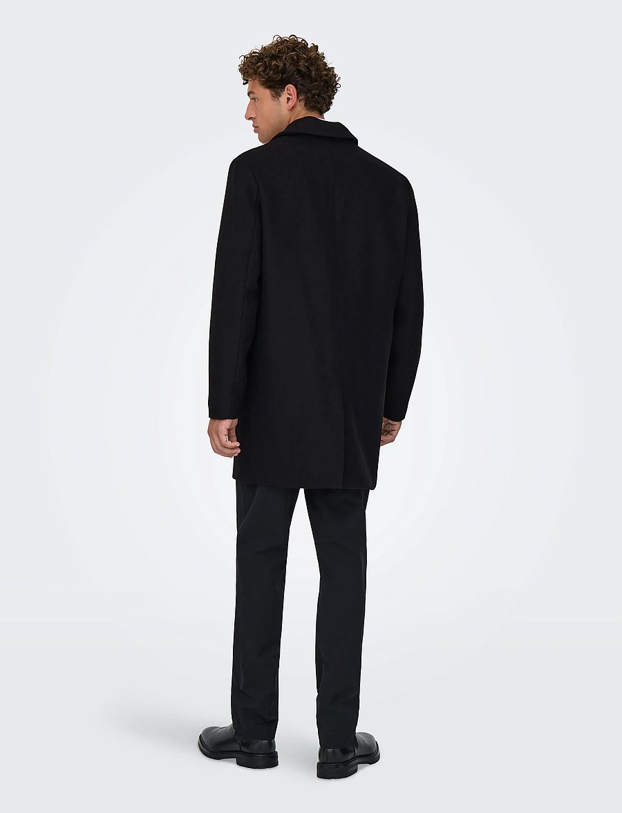 ONLY & SONS - ONSARON WOOL COAT OTW NOOS - black - 3