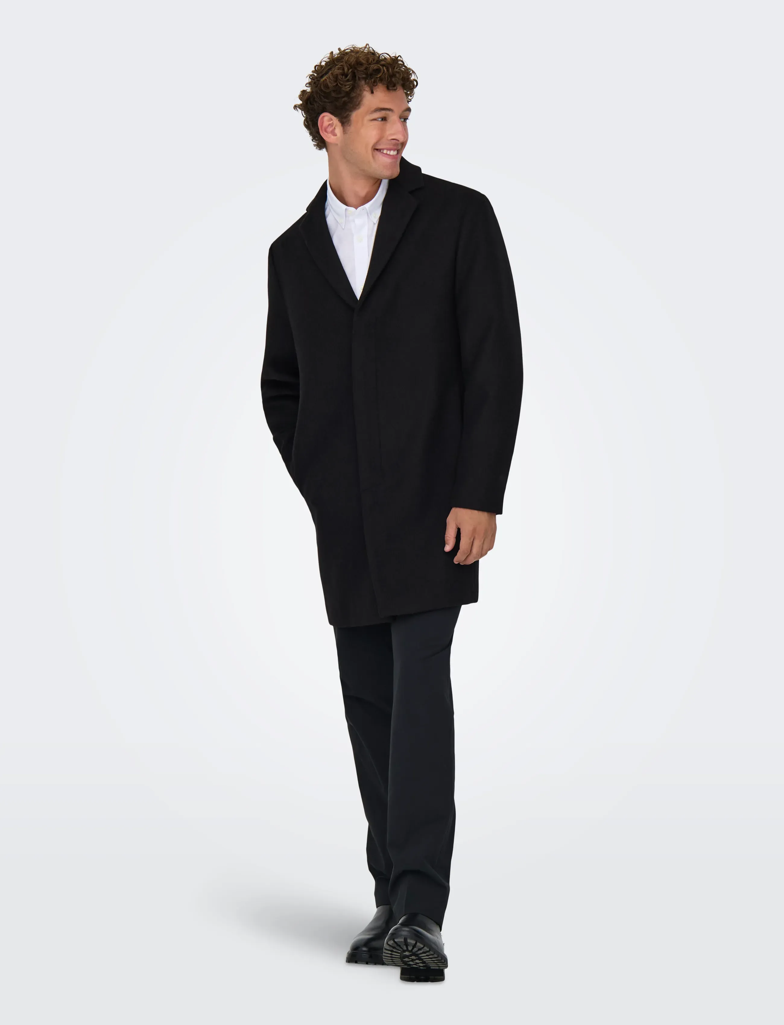 ONLY & SONS - ONSARON WOOL COAT OTW NOOS - black - 4