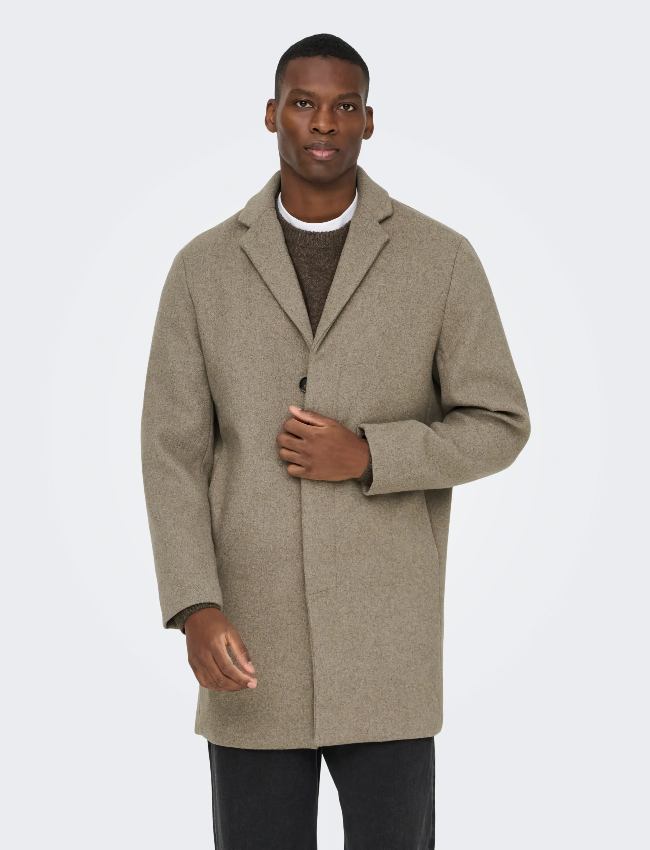 ONLY & SONS ONSARON WOOL COAT OTW NOOS - Clothing - GREIGE / beige