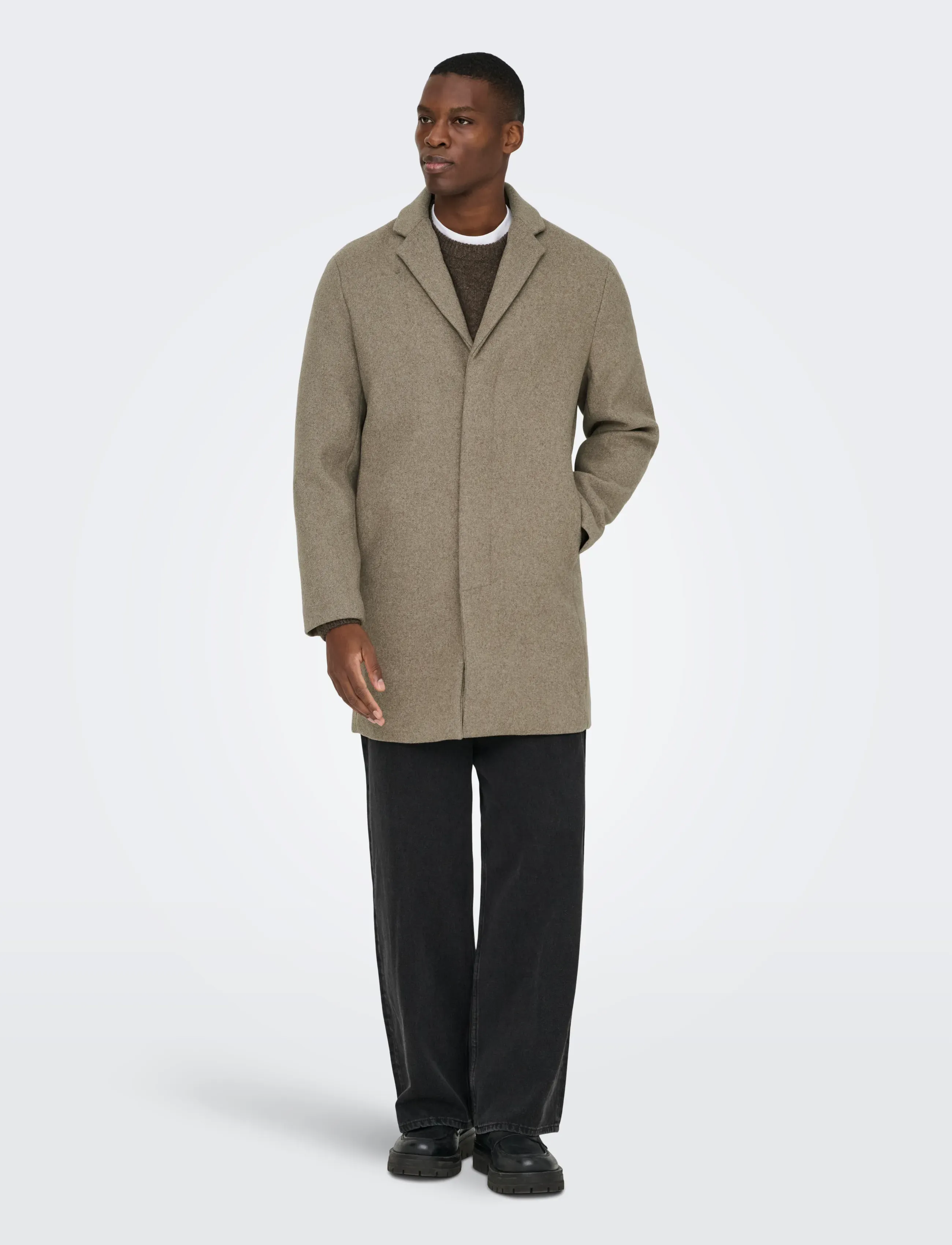 ONLY & SONS - ONSARON WOOL COAT OTW NOOS - wool coats - greige - 4