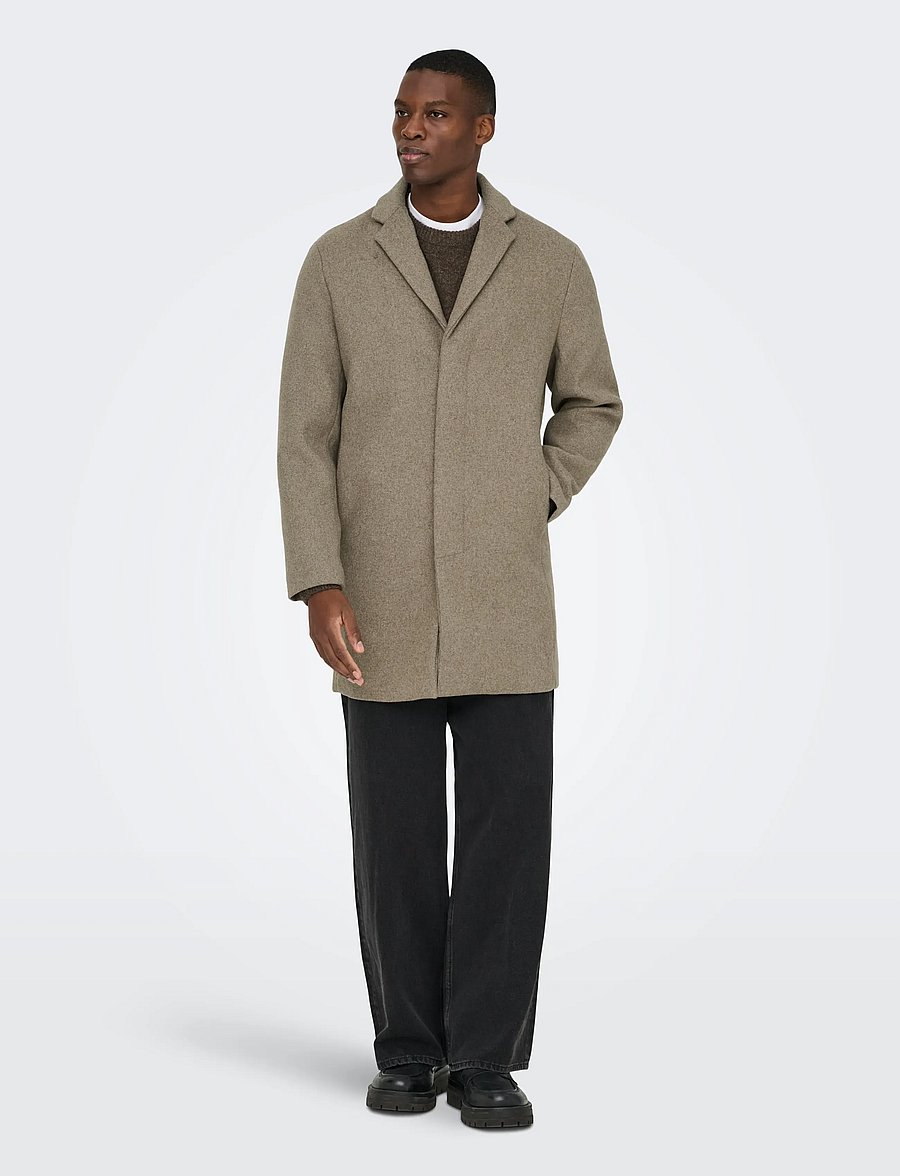 ONLY & SONS - ONSARON WOOL COAT OTW NOOS - wool coats - greige - 4