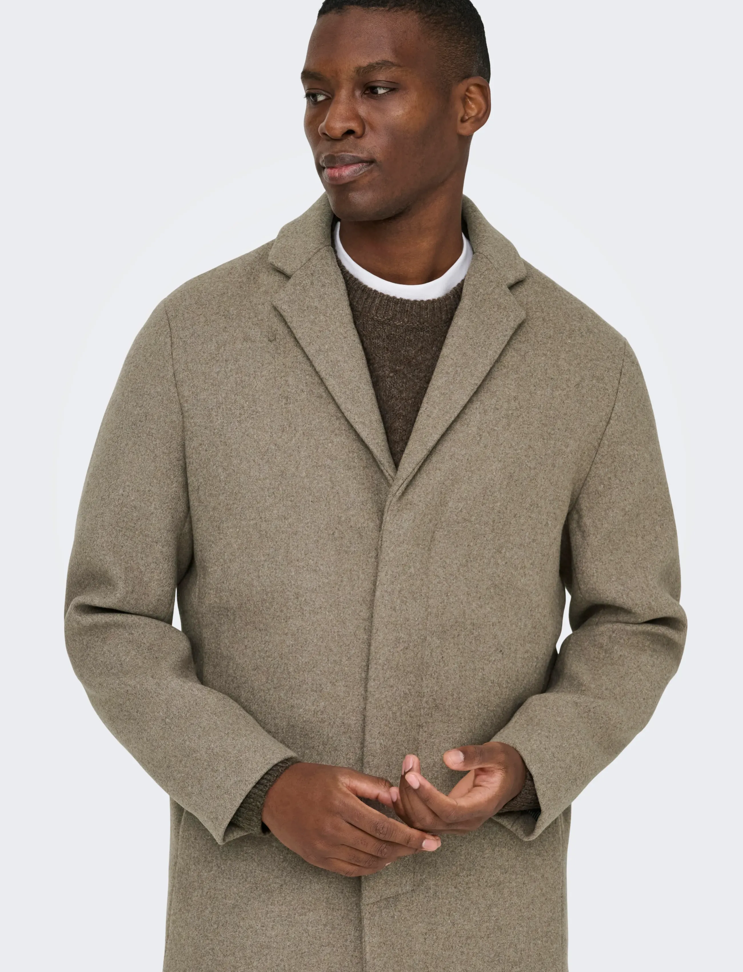 ONLY & SONS - ONSARON WOOL COAT OTW NOOS - wool coats - greige - 5